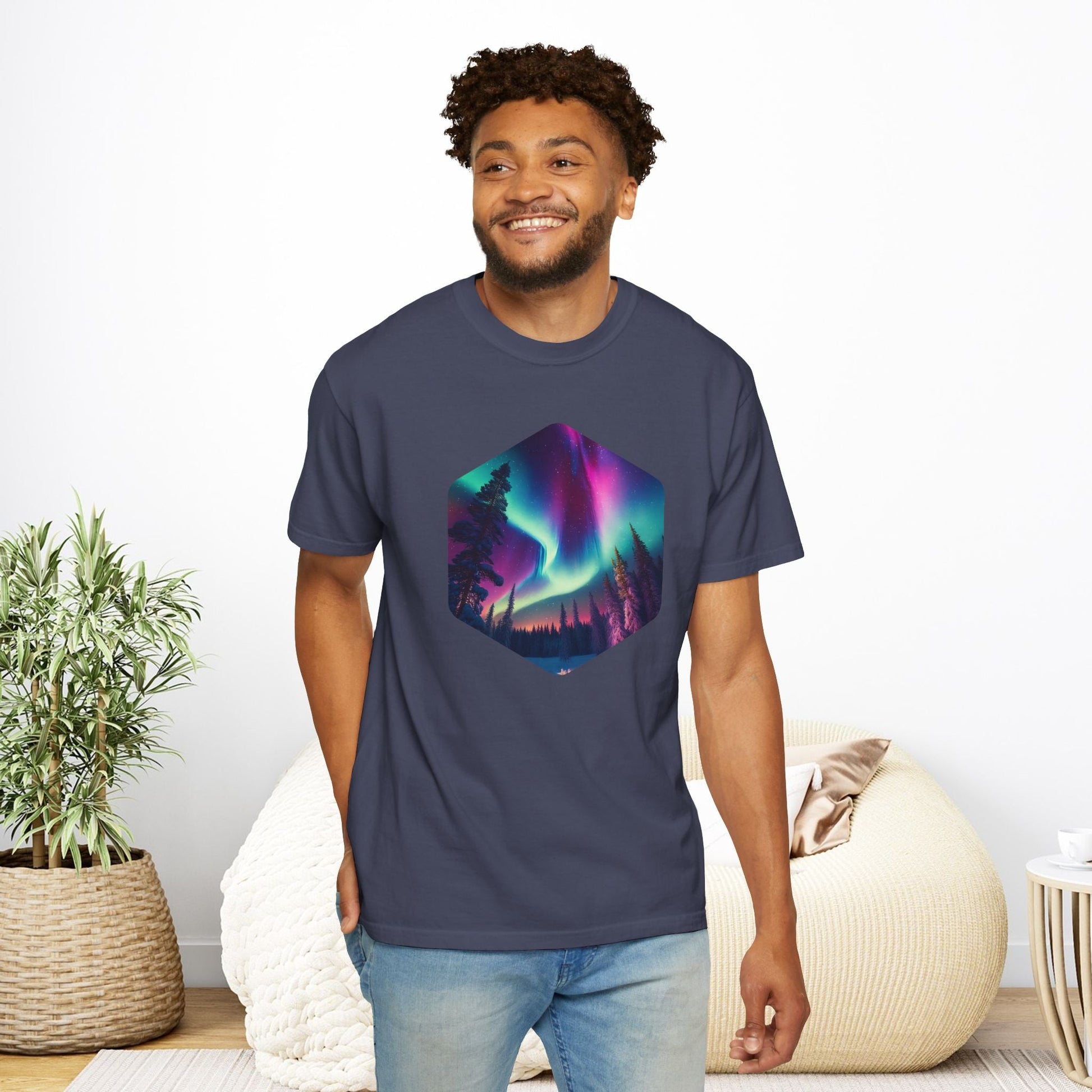 Northern Lights Hexagon T-shirt - EternalAscension
