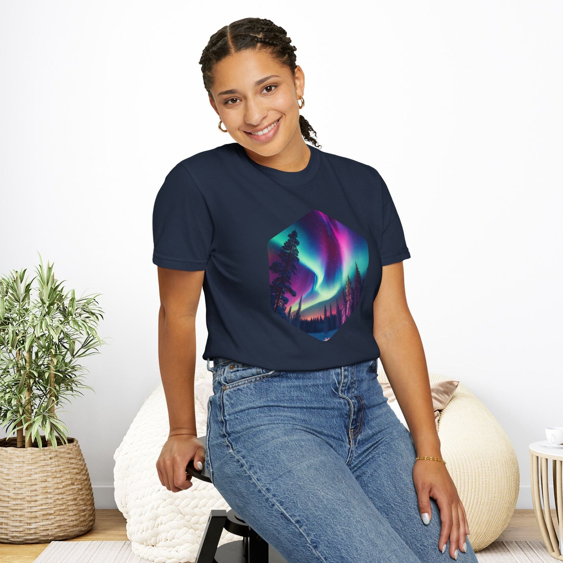 Northern Lights Hexagon T-shirt - EternalAscension