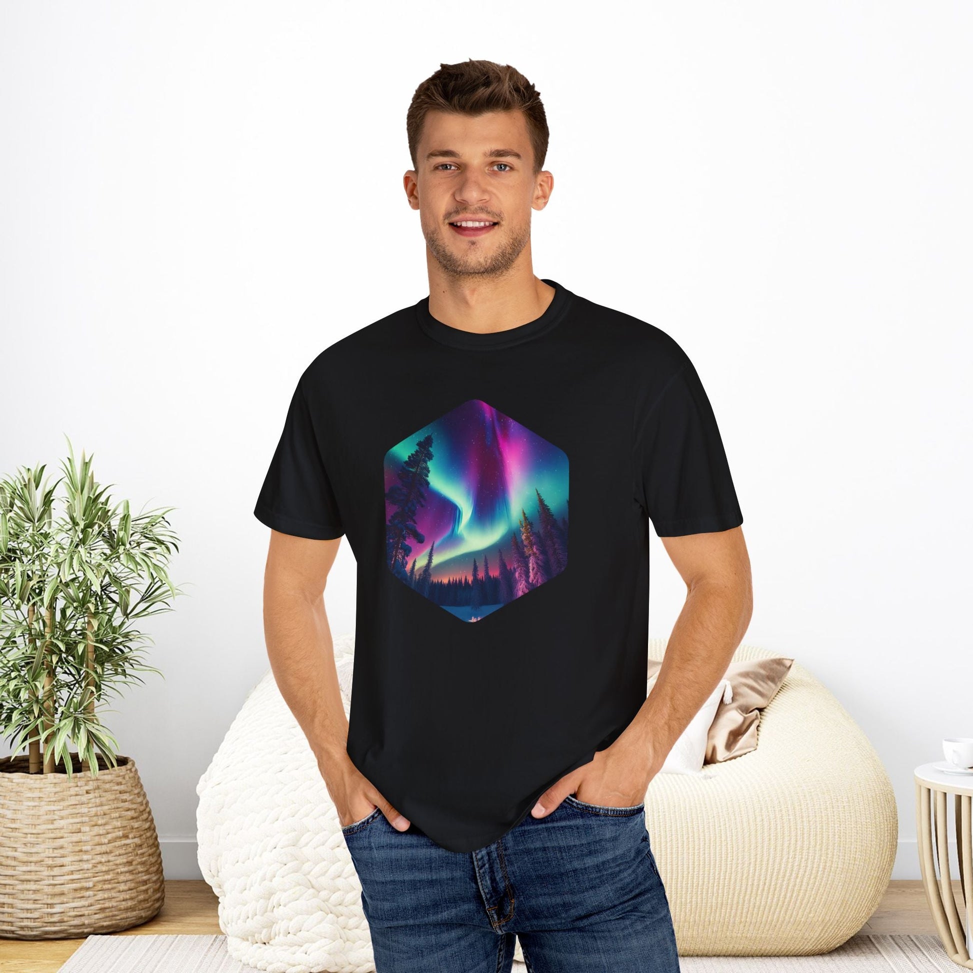 Northern Lights Hexagon T-shirt - EternalAscension