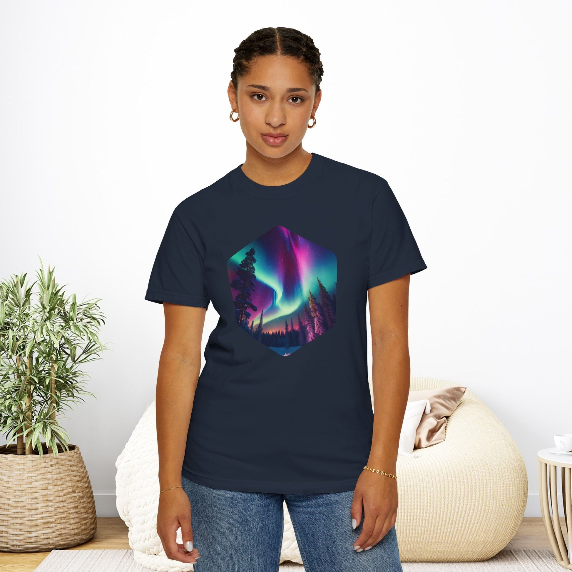 Northern Lights Hexagon T-shirt - EternalAscension