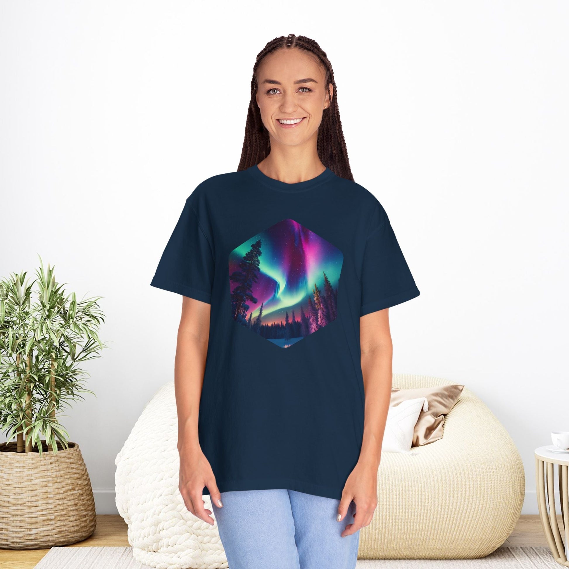 Northern Lights Hexagon T-shirt - EternalAscension