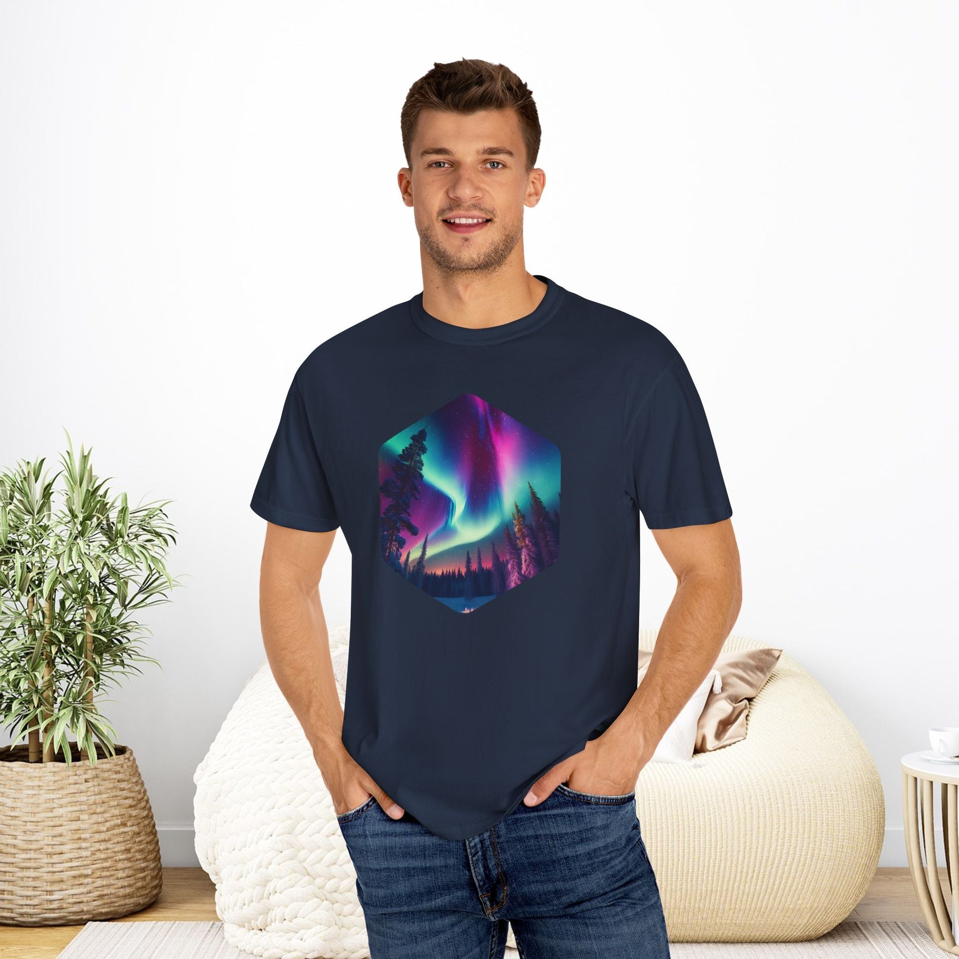 Northern Lights Hexagon T-shirt - EternalAscension