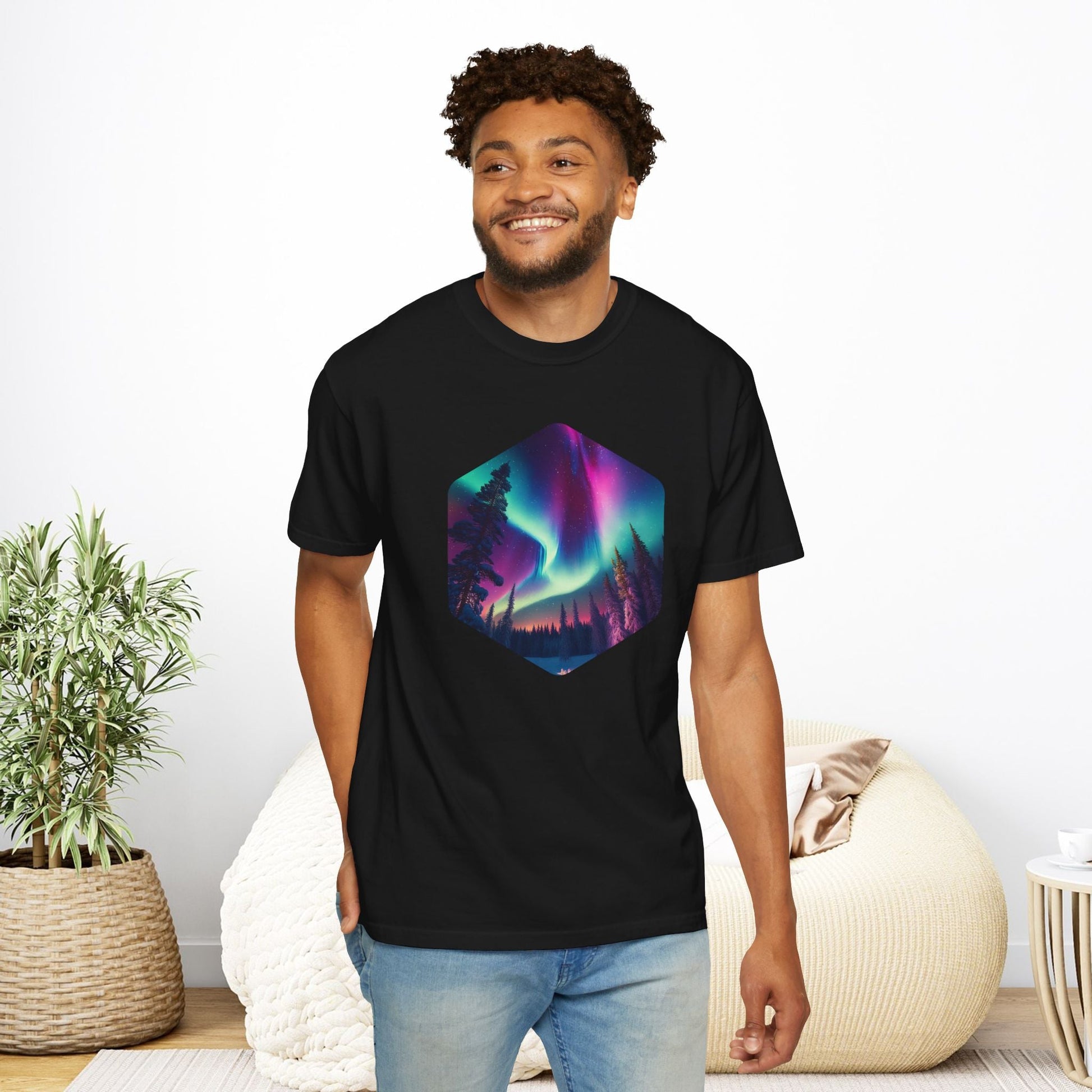 Northern Lights Hexagon T-shirt - EternalAscension