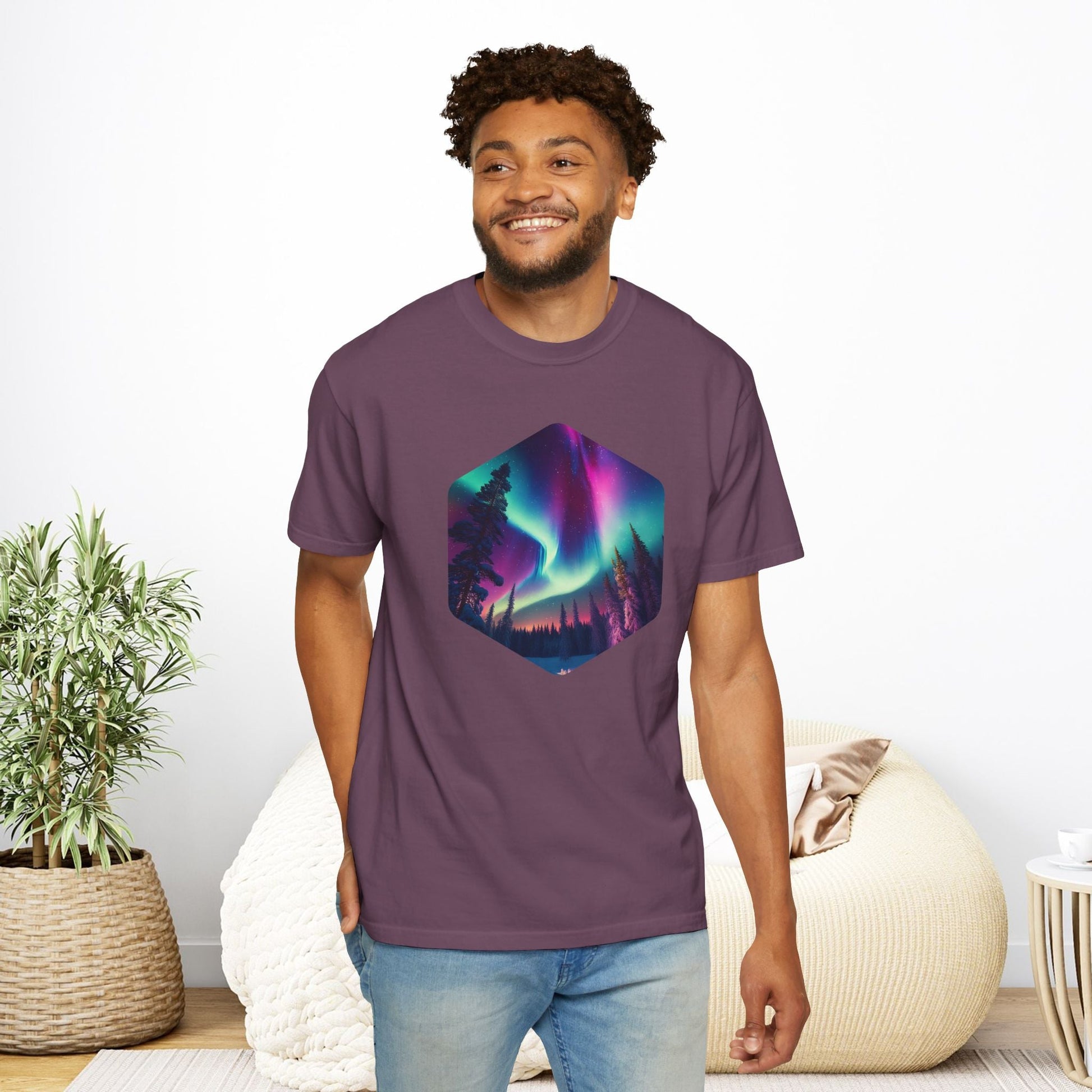 Northern Lights Hexagon T-shirt - EternalAscension