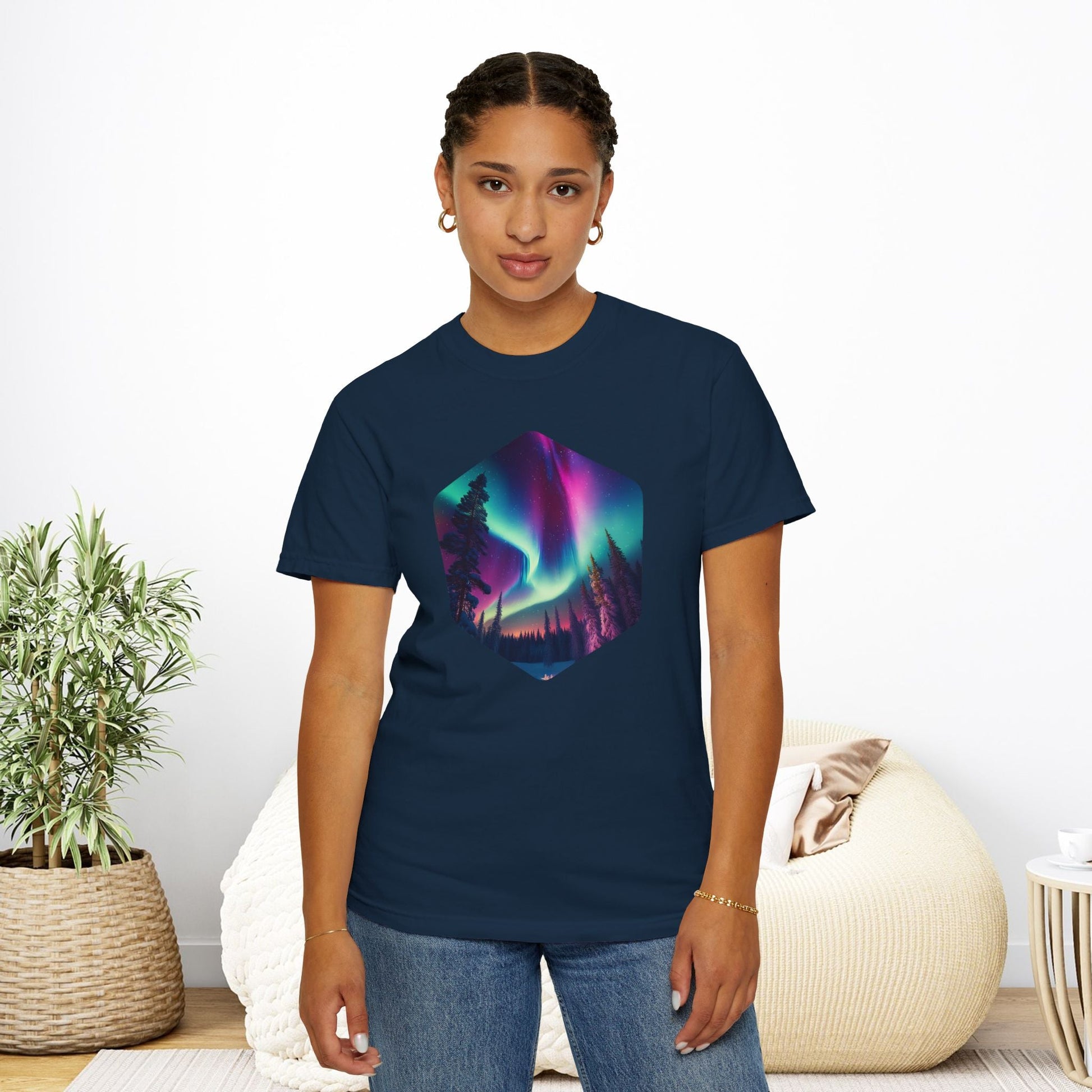 Northern Lights Hexagon T-shirt - EternalAscension