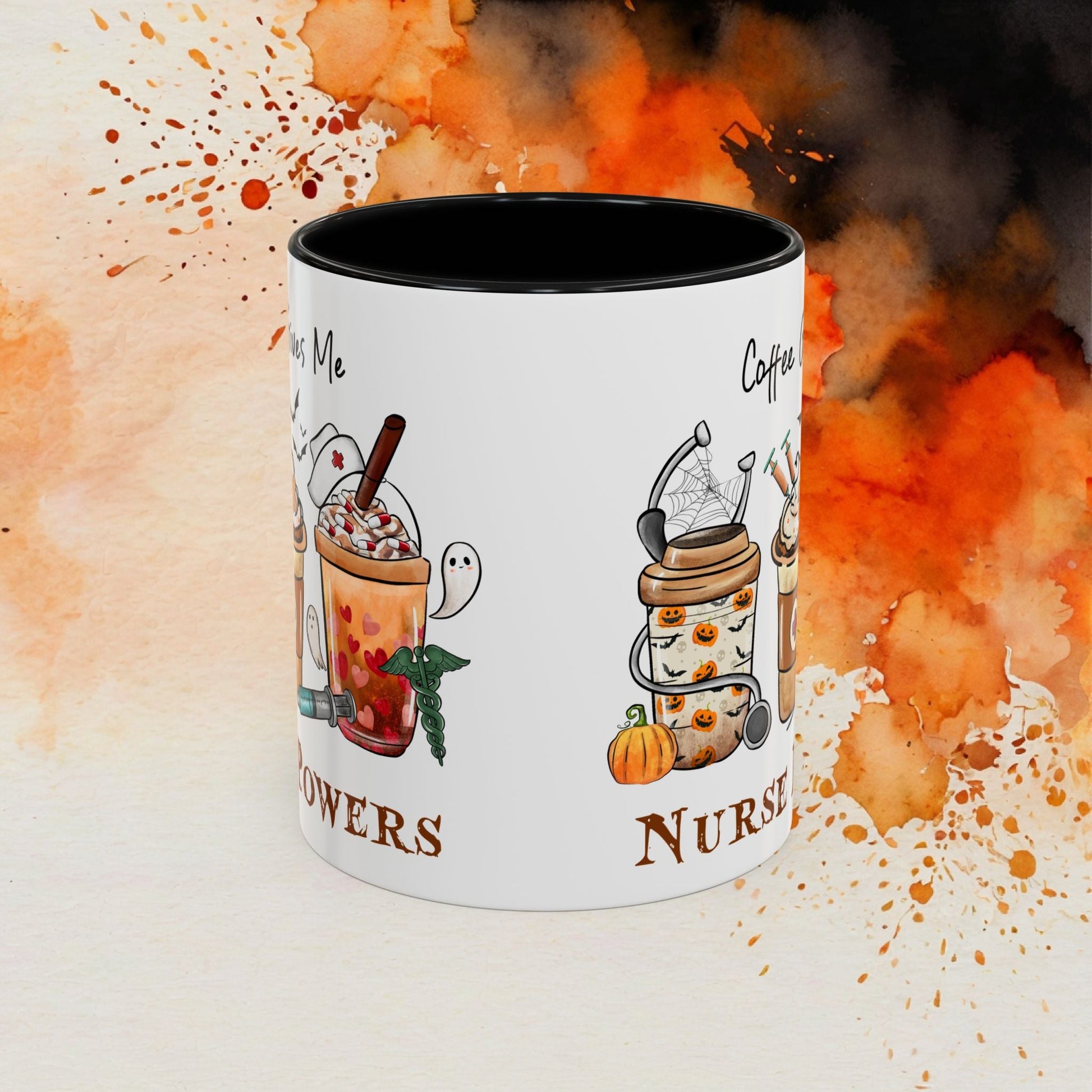 Nurse Powers Halloween Accent Coffee Mug (11oz) - EternalAscension