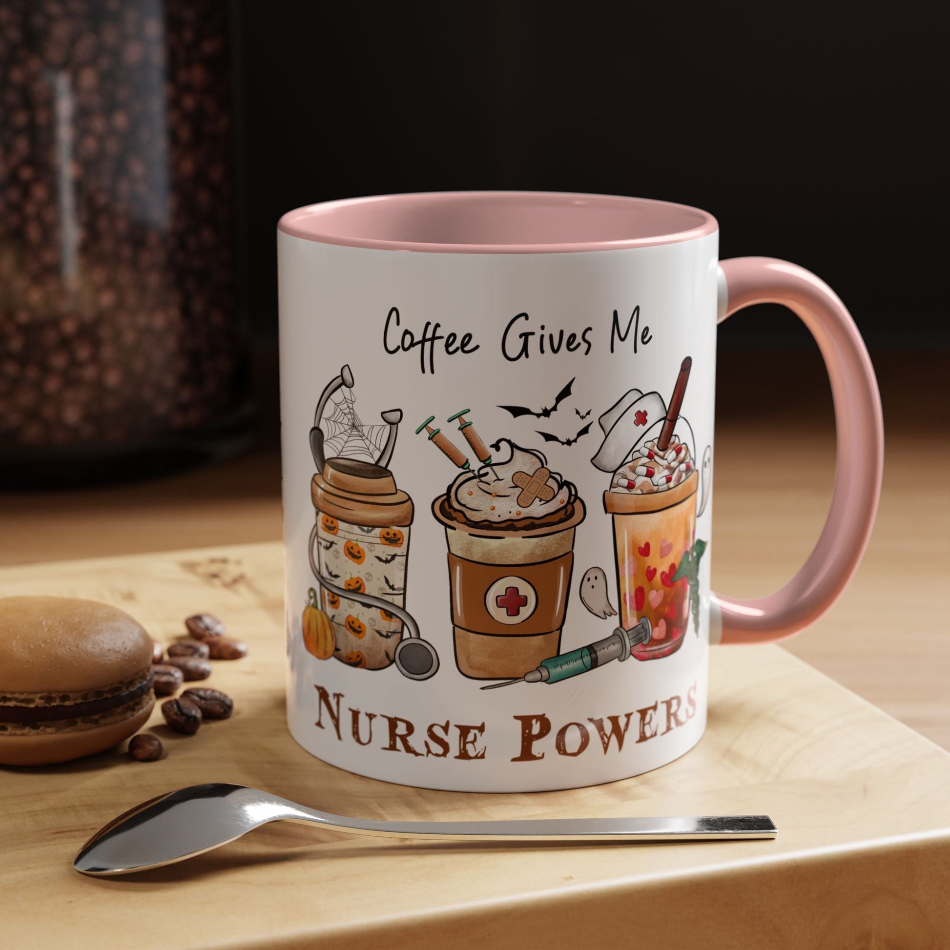 Nurse Powers Halloween Accent Coffee Mug (11oz) - EternalAscension