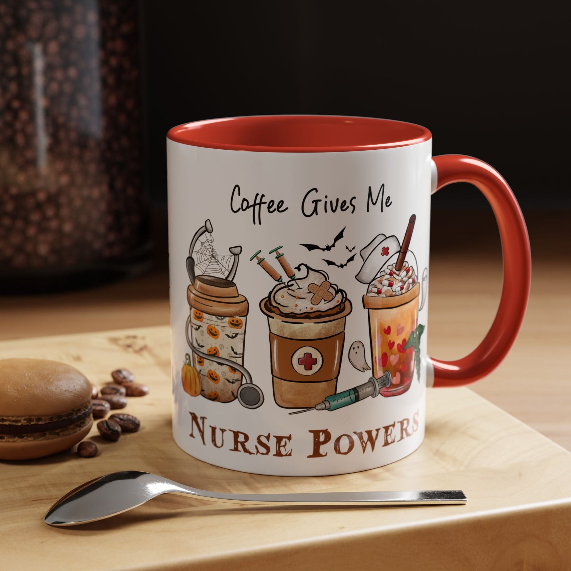 Nurse Powers Halloween Accent Coffee Mug (11oz) - EternalAscension
