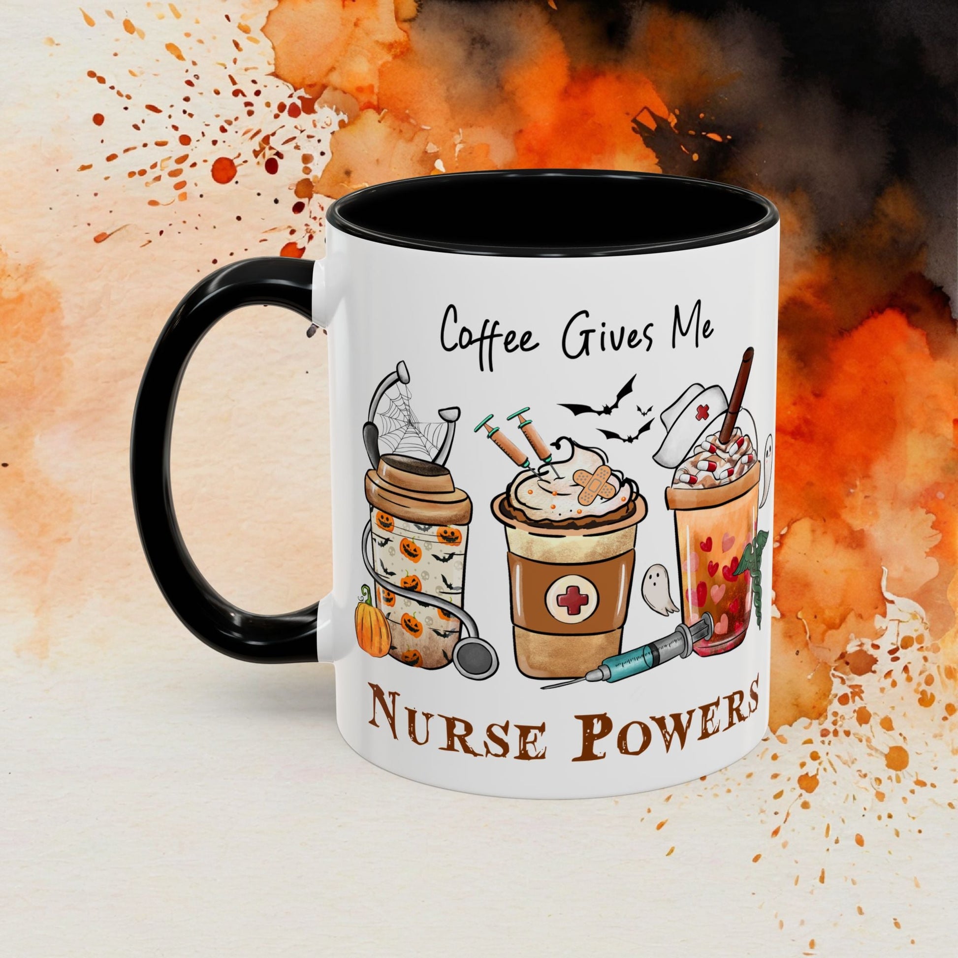 Nurse Powers Halloween Accent Coffee Mug (11oz) - EternalAscension