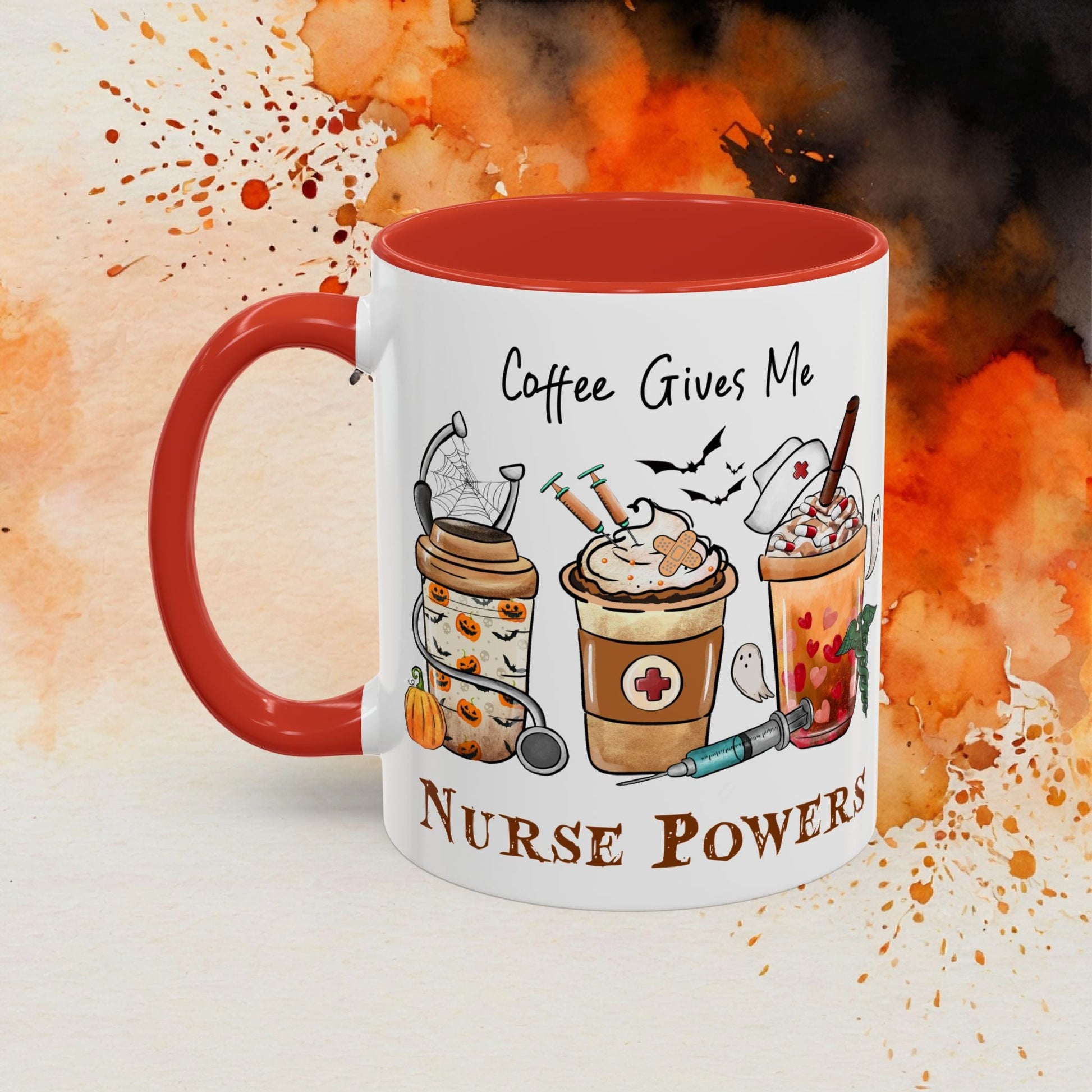 Nurse Powers Halloween Accent Coffee Mug (11oz) - EternalAscension