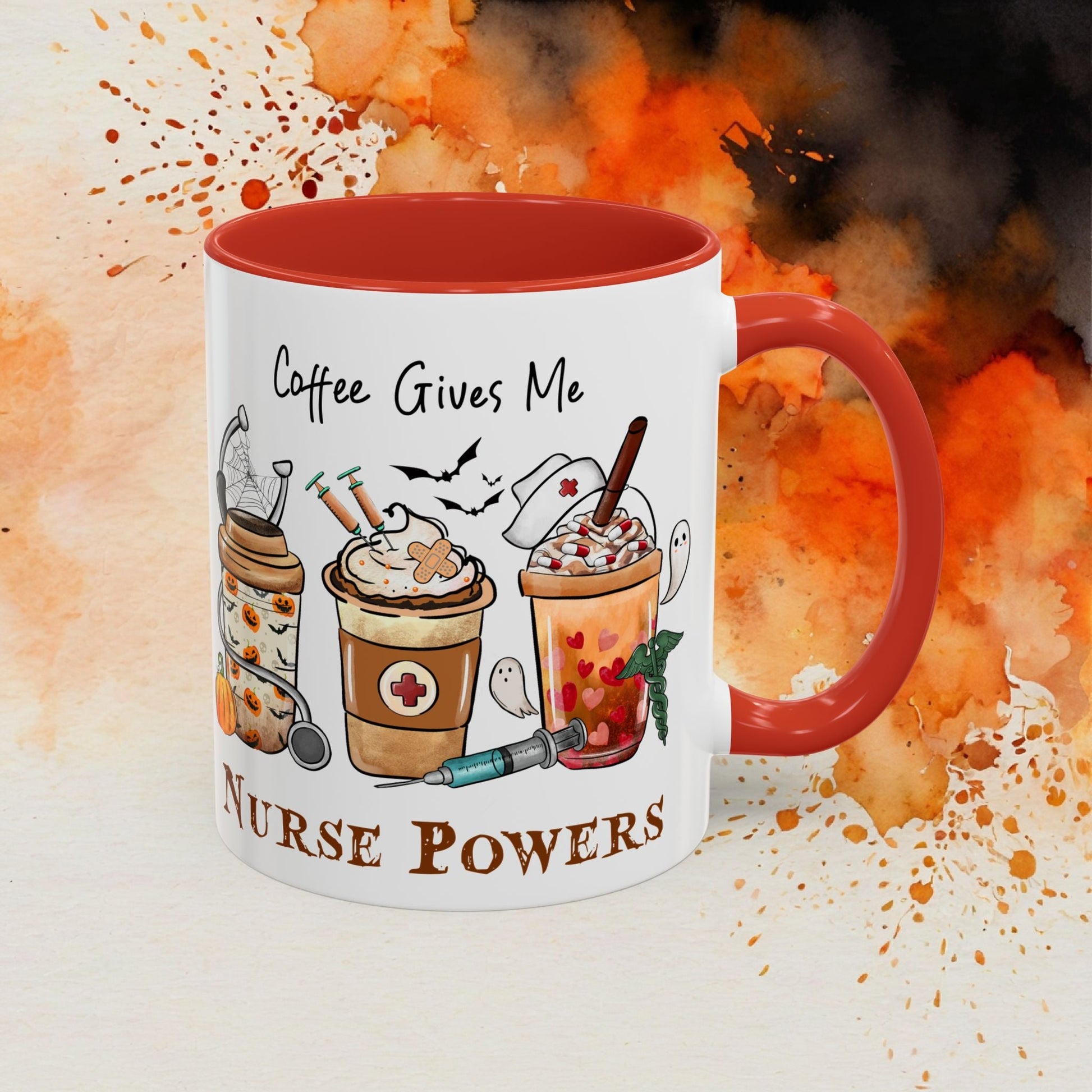 Nurse Powers Halloween Accent Coffee Mug (11oz) - EternalAscension
