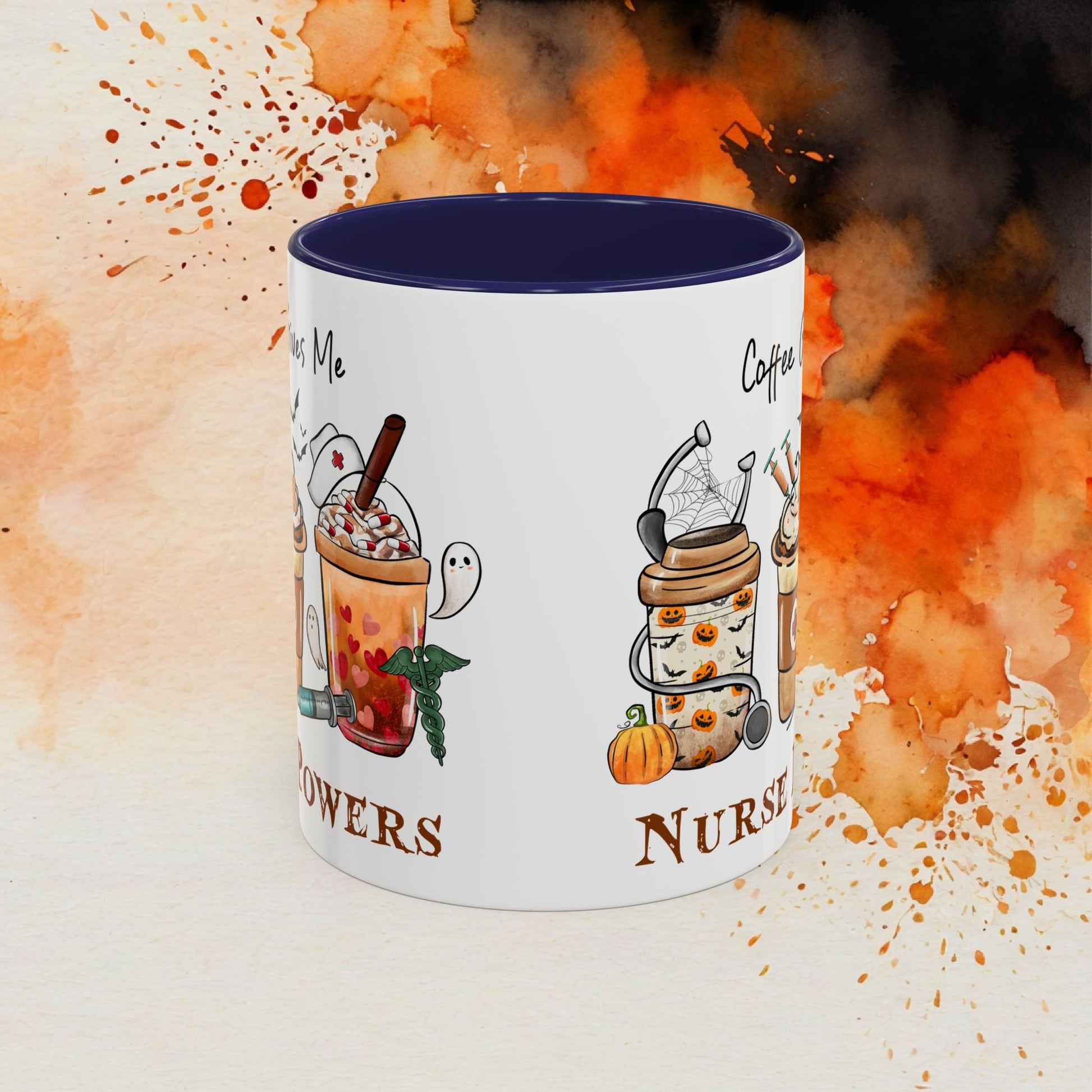 Nurse Powers Halloween Accent Coffee Mug (11oz) - EternalAscension