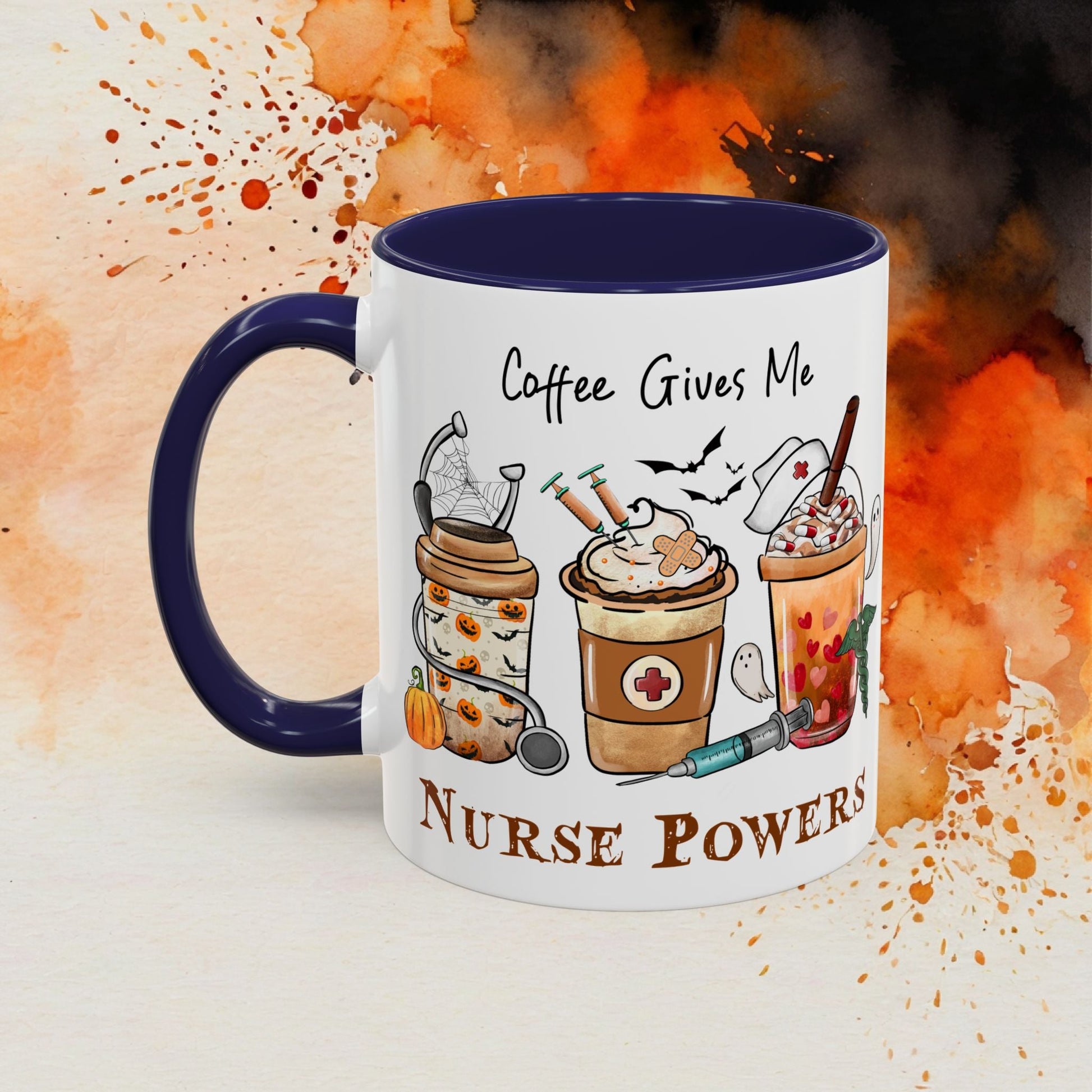 Nurse Powers Halloween Accent Coffee Mug (11oz) - EternalAscension