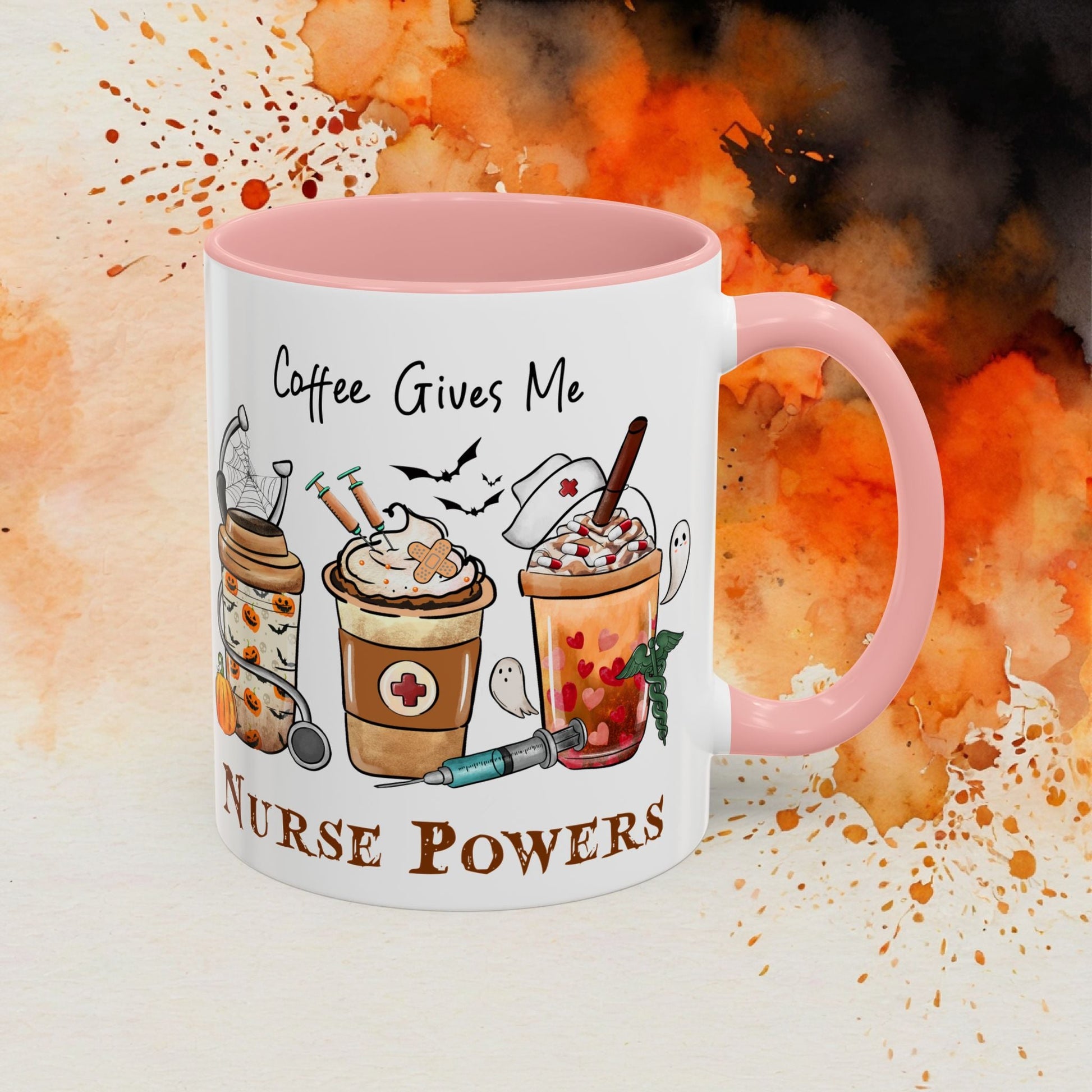 Nurse Powers Halloween Accent Coffee Mug (11oz) - EternalAscension
