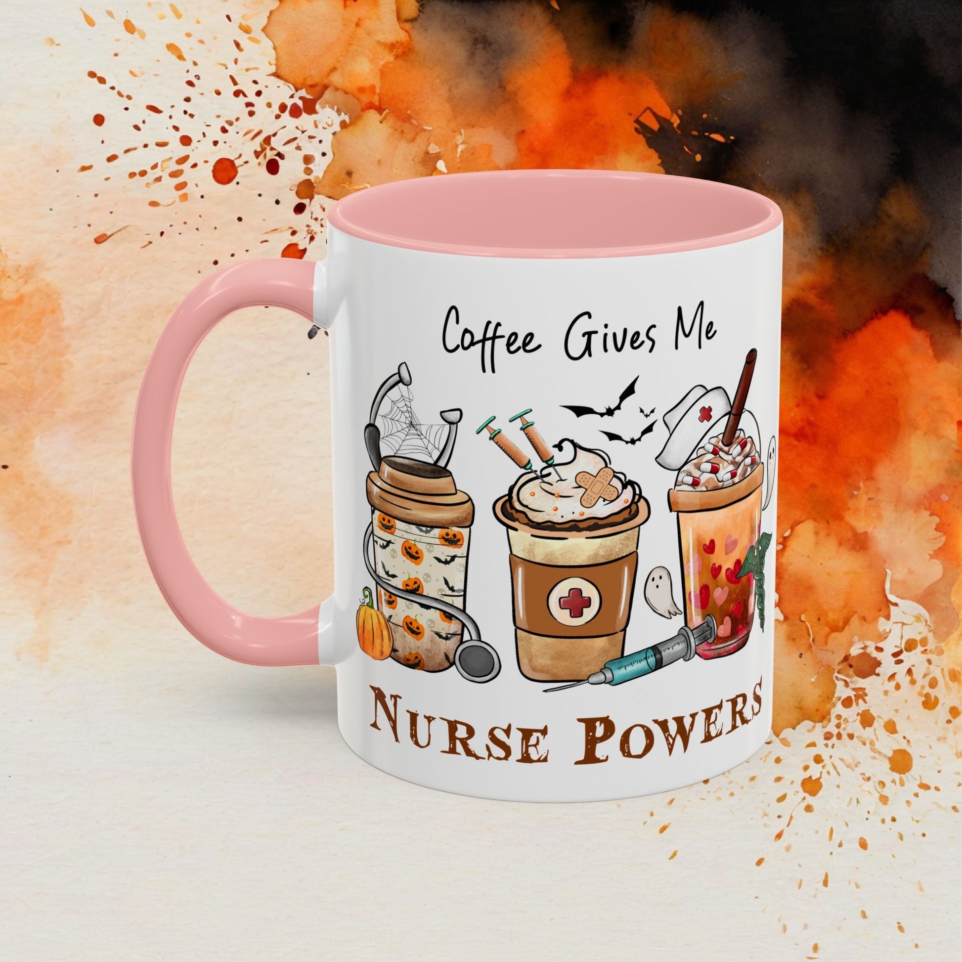 Nurse Powers Halloween Accent Coffee Mug (11oz) - EternalAscension