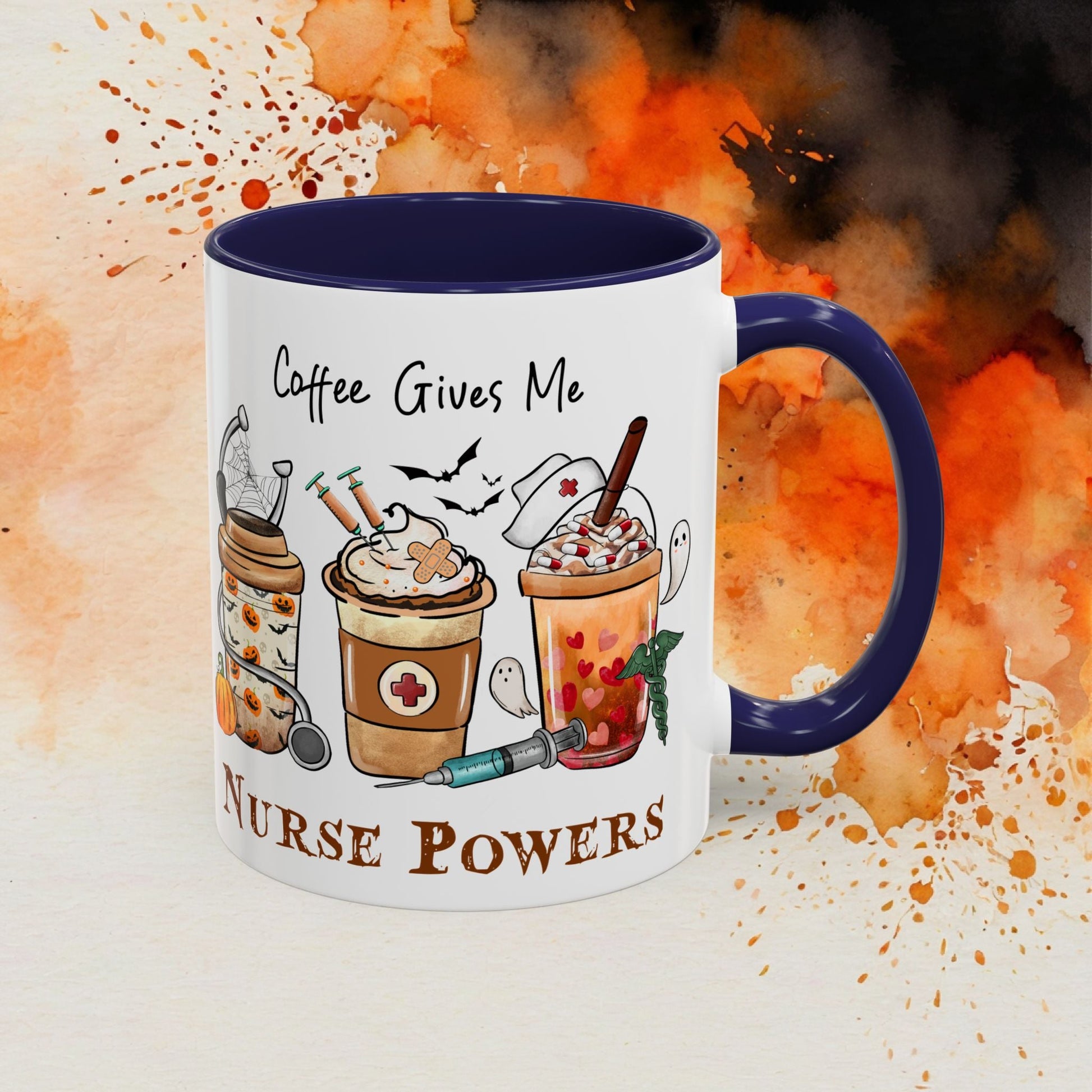 Nurse Powers Halloween Accent Coffee Mug (11oz) - EternalAscension