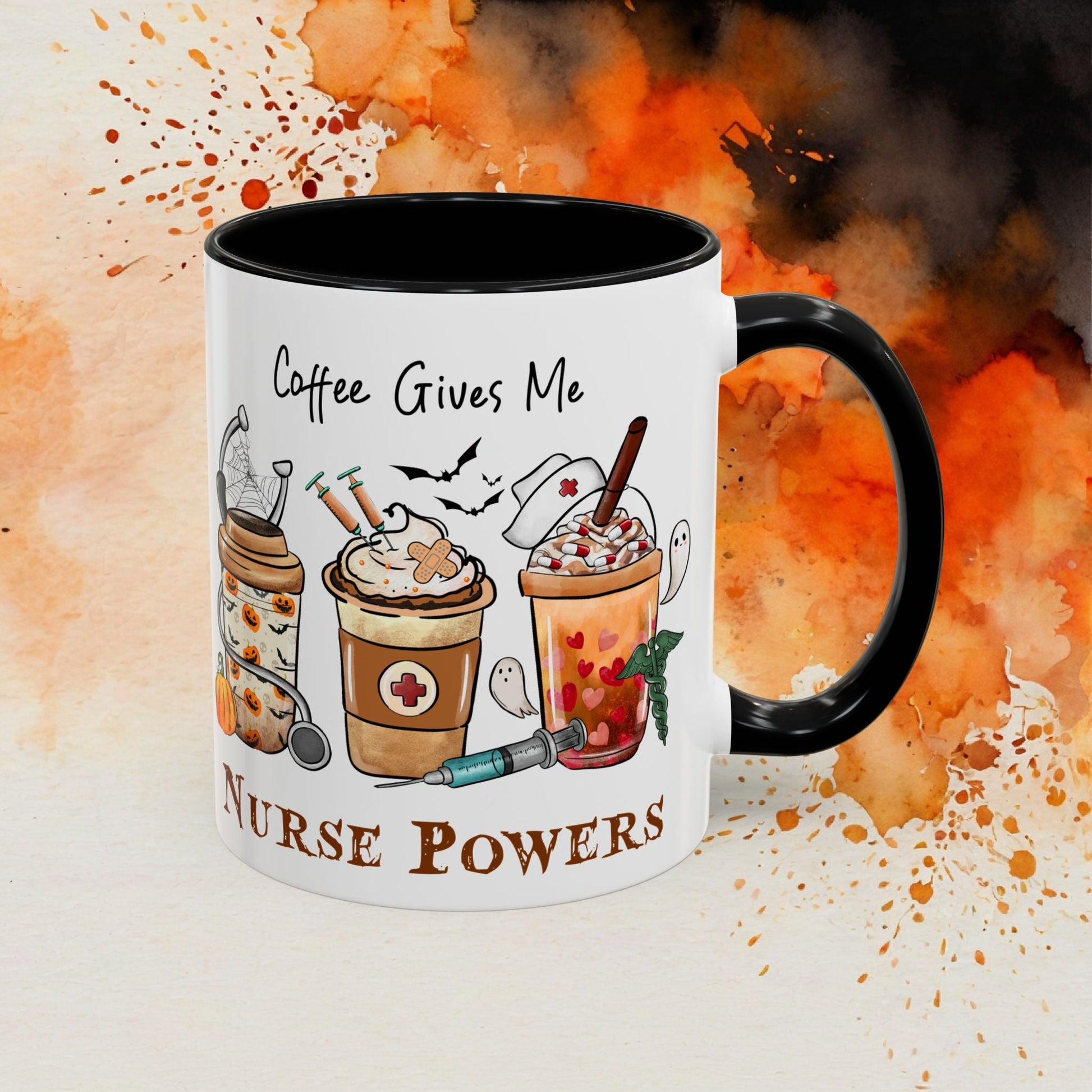 Nurse Powers Halloween Accent Coffee Mug (11oz) - EternalAscension