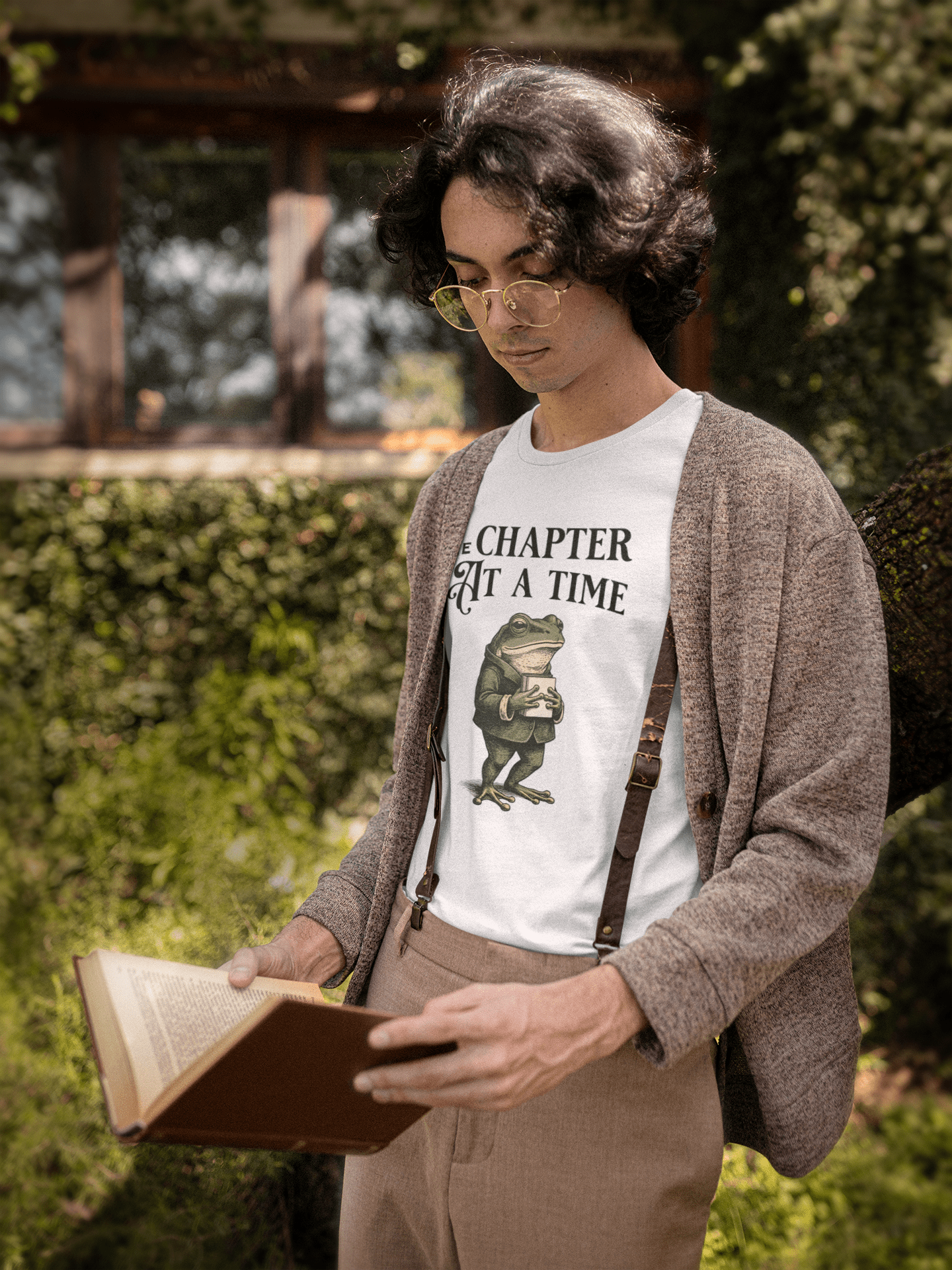 One Chapter At A Time Frog Reader T-Shirt | Reading Booklover Tee - EternalAscension