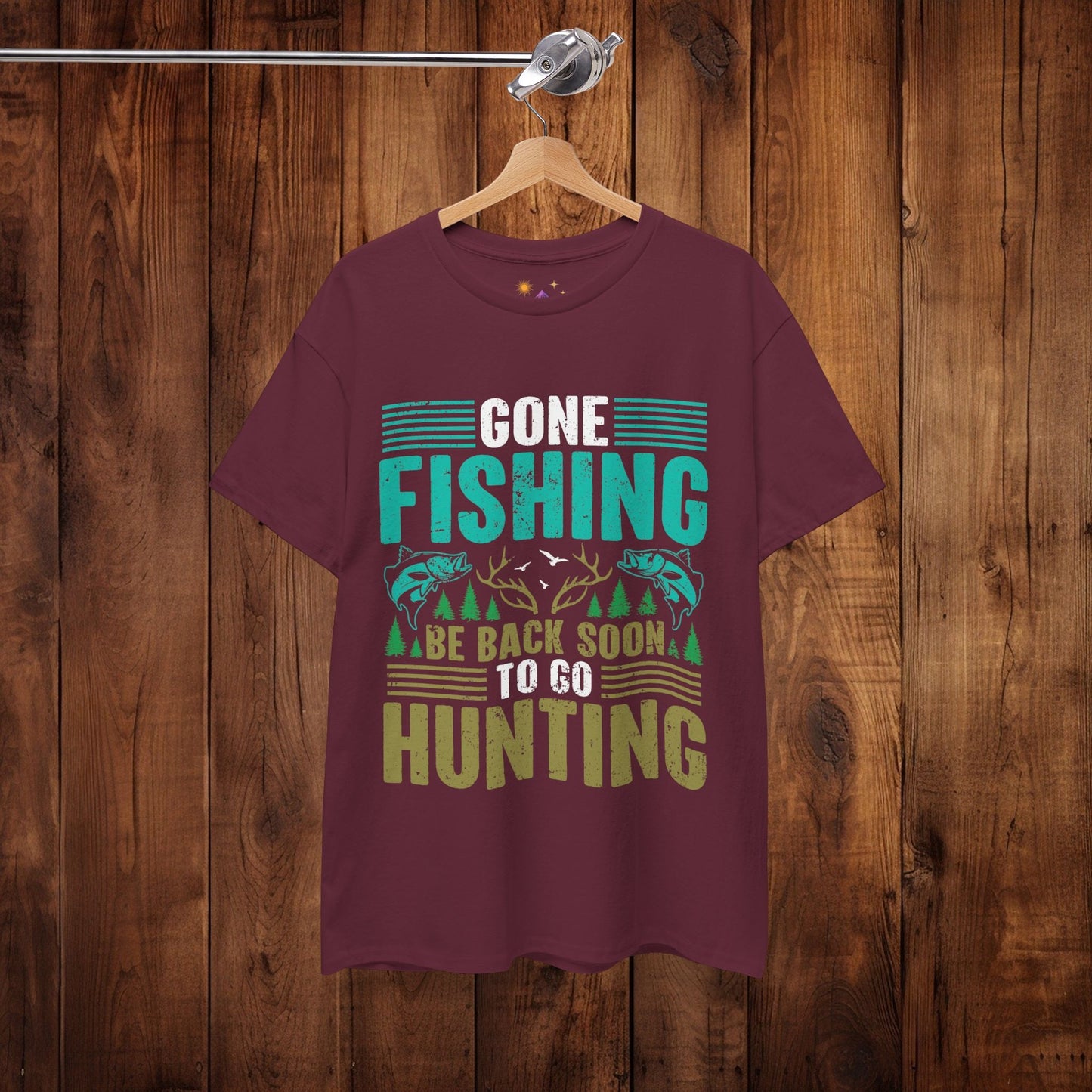 Outdoor Adventure Unisex Tee, Fishing and Hunting Theme Shirt, Vintage Style Cotton Top, Distressed Design Tee, Unisex Heavy Cotton Tee for - EternalAscension
