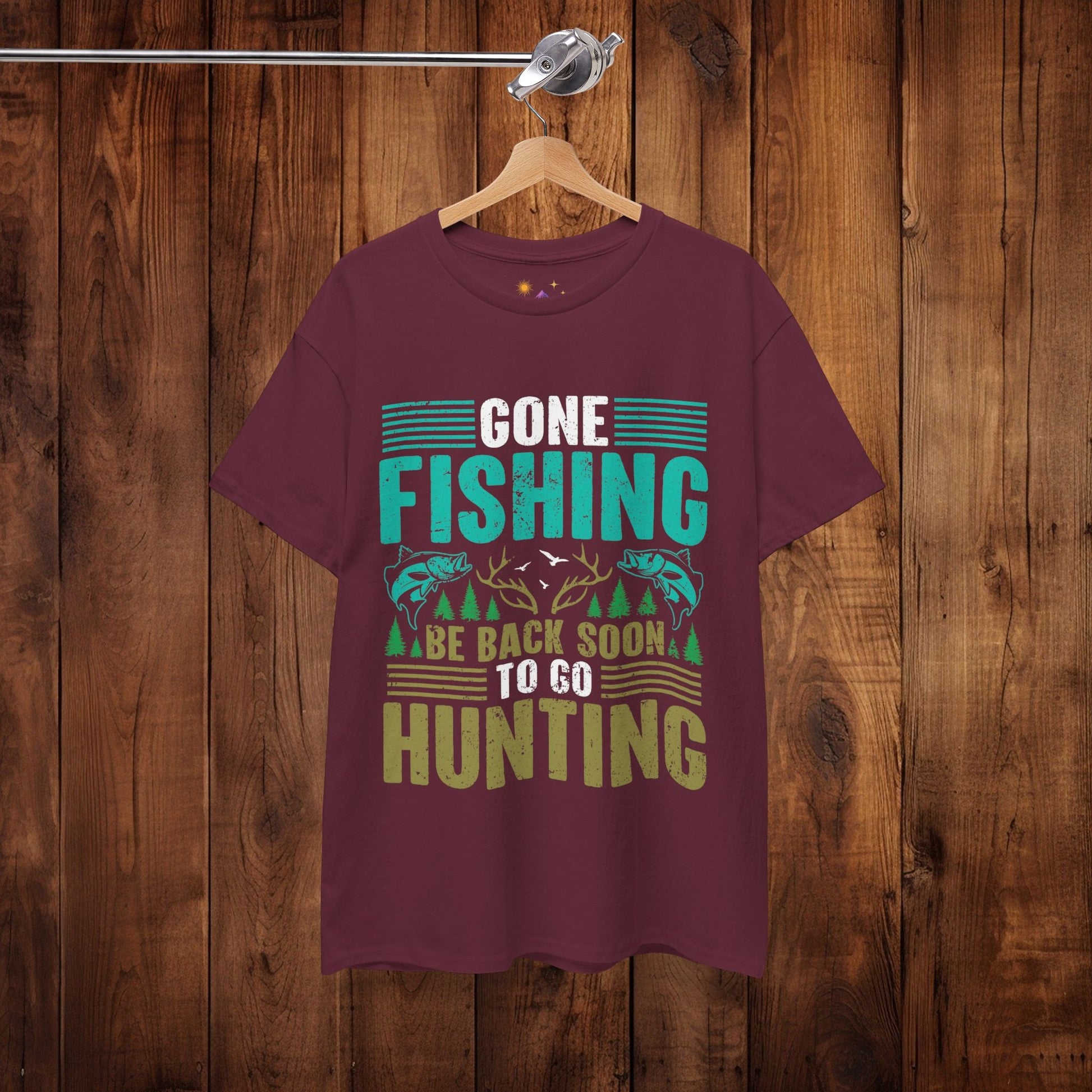 Outdoor Adventure Unisex Tee, Fishing and Hunting Theme Shirt, Vintage Style Cotton Top, Distressed Design Tee, Unisex Heavy Cotton Tee for - EternalAscension