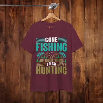 Outdoor Adventure Unisex Tee, Fishing and Hunting Theme Shirt, Vintage Style Cotton Top, Distressed Design Tee, Unisex Heavy Cotton Tee for - EternalAscension