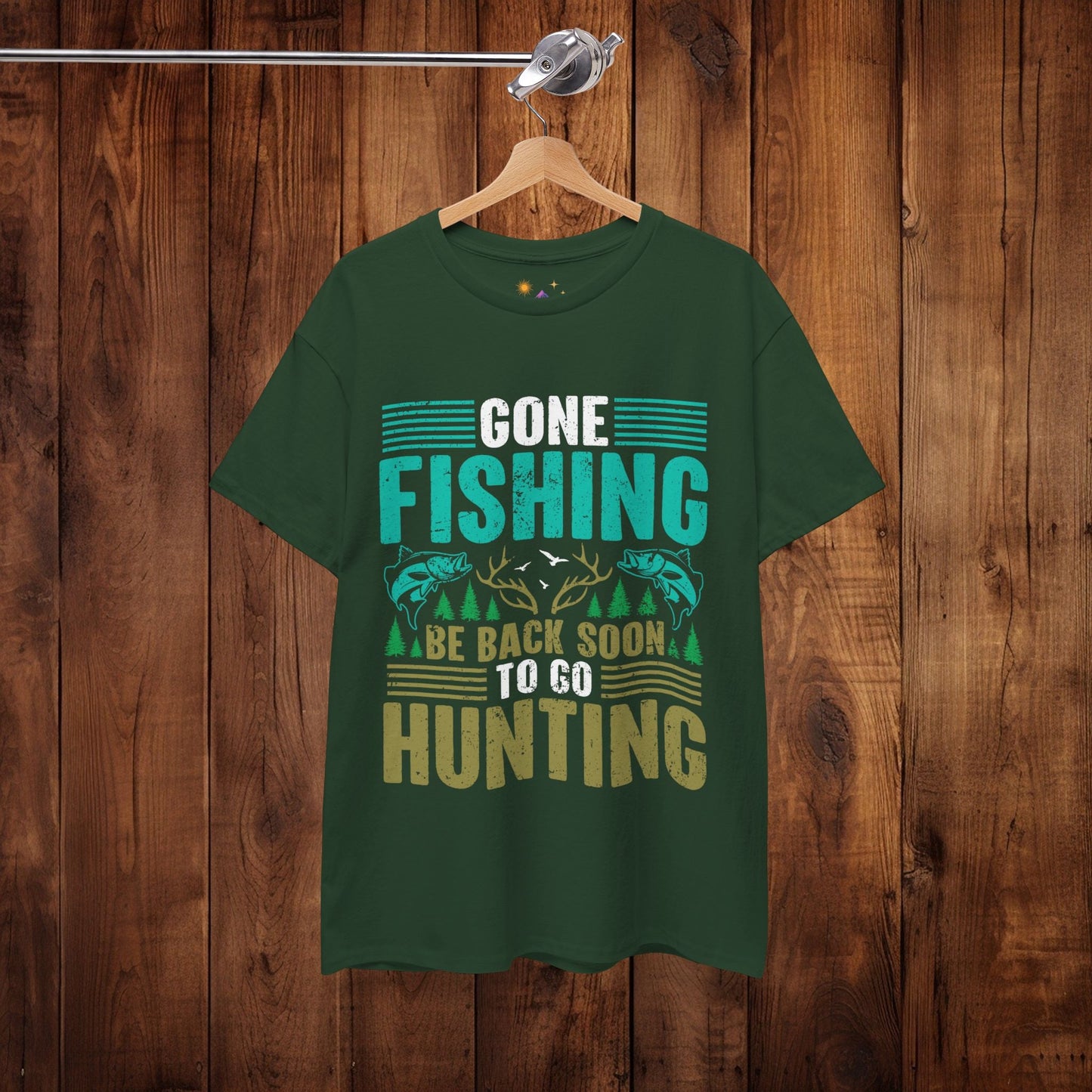 Outdoor Adventure Unisex Tee, Fishing and Hunting Theme Shirt, Vintage Style Cotton Top, Distressed Design Tee, Unisex Heavy Cotton Tee for - EternalAscension
