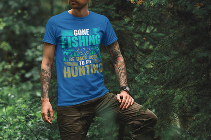 Outdoor Adventure Unisex Tee, Fishing and Hunting Theme Shirt, Vintage Style Cotton Top, Distressed Design Tee, Unisex Heavy Cotton Tee for - EternalAscension