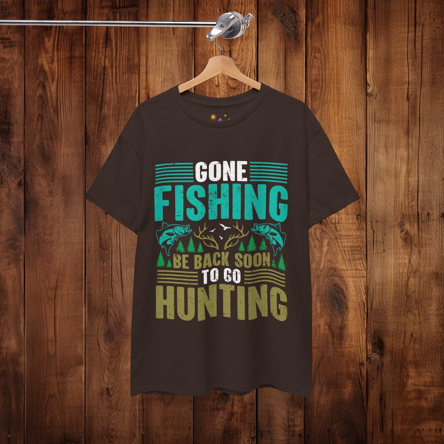 Outdoor Adventure Unisex Tee, Fishing and Hunting Theme Shirt, Vintage Style Cotton Top, Distressed Design Tee, Unisex Heavy Cotton Tee for - EternalAscension