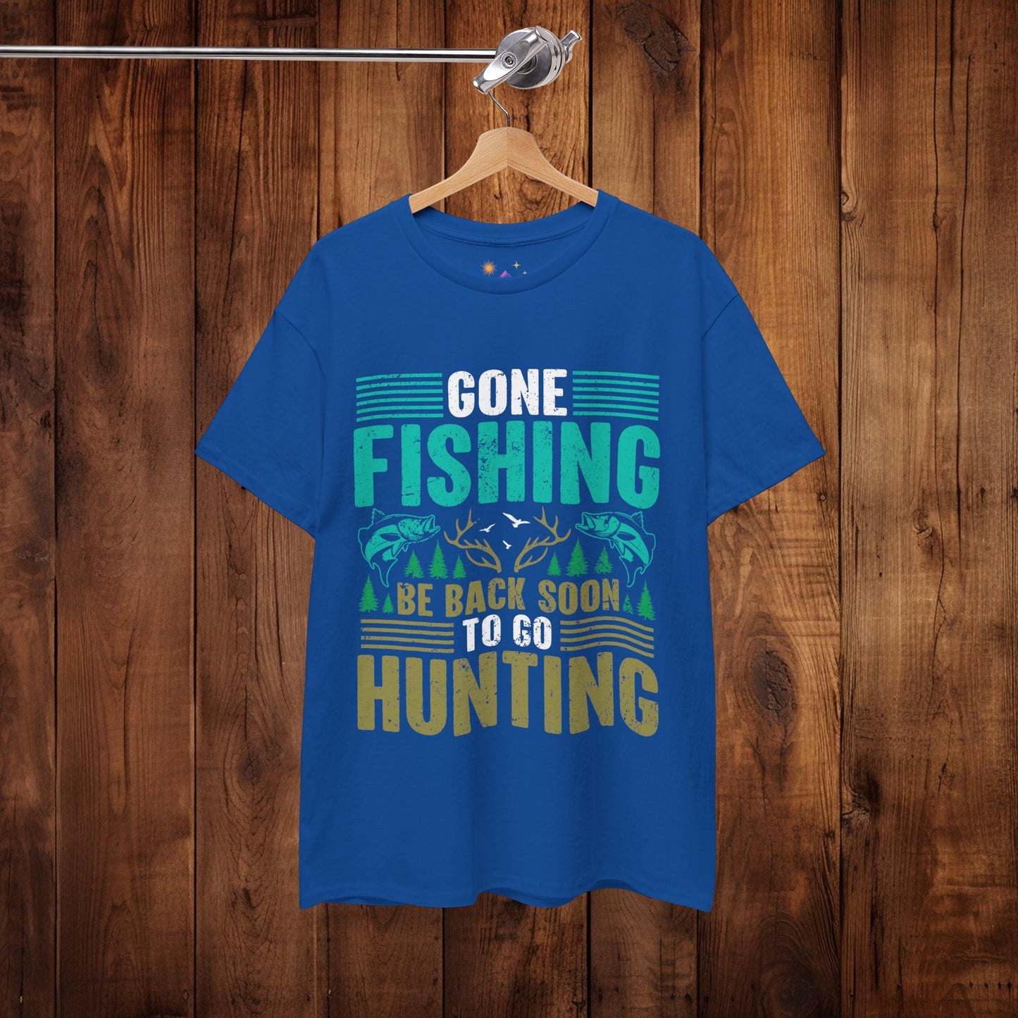 Outdoor Adventure Unisex Tee, Fishing and Hunting Theme Shirt, Vintage Style Cotton Top, Distressed Design Tee, Unisex Heavy Cotton Tee for - EternalAscension