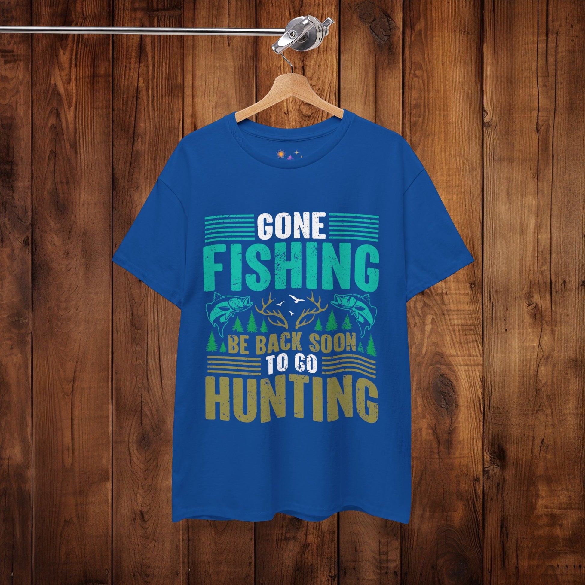 Outdoor Adventure Unisex Tee, Fishing and Hunting Theme Shirt, Vintage Style Cotton Top, Distressed Design Tee, Unisex Heavy Cotton Tee for - EternalAscension