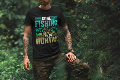 Outdoor Adventure Unisex Tee, Fishing and Hunting Theme Shirt, Vintage Style Cotton Top, Distressed Design Tee, Unisex Heavy Cotton Tee for - EternalAscension
