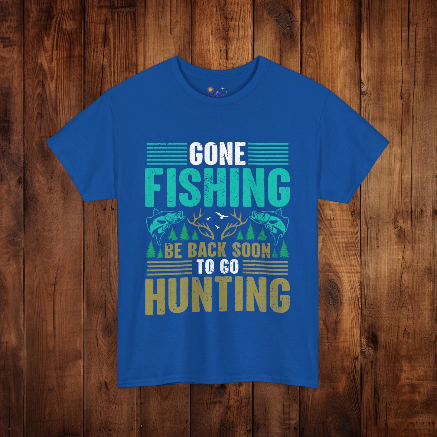 Outdoor Adventure Unisex Tee, Fishing and Hunting Theme Shirt, Vintage Style Cotton Top, Distressed Design Tee, Unisex Heavy Cotton Tee for - EternalAscension