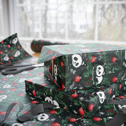 Panda Wrapping Paper, Christmas Gift Wrap, Holiday Present Packaging, Festive Gift Wrap, Matte Finish, Custom Printed Paper - EternalAscension