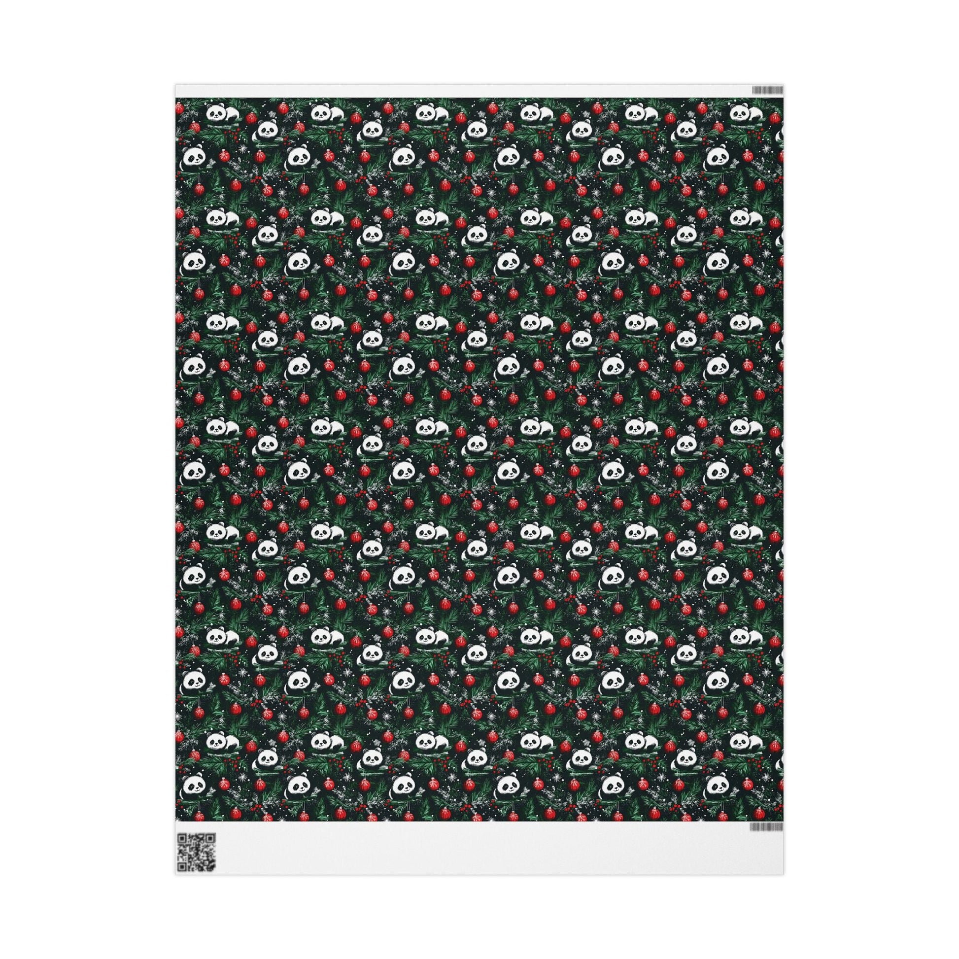 Panda Wrapping Paper, Christmas Gift Wrap, Holiday Present Packaging, Festive Gift Wrap, Matte Finish, Custom Printed Paper - EternalAscension
