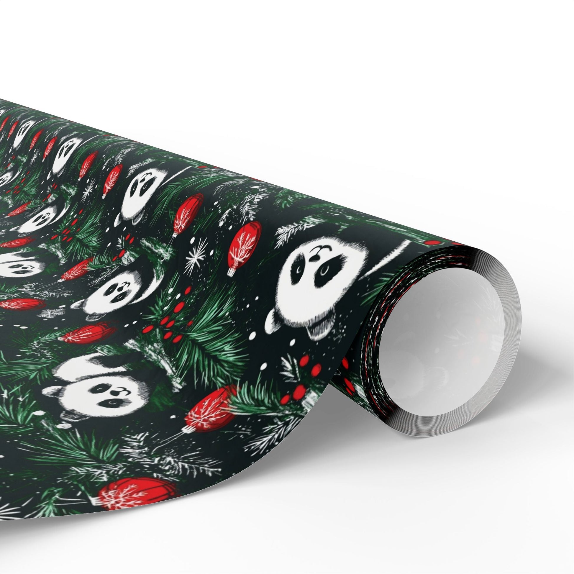 Panda Wrapping Paper, Christmas Gift Wrap, Holiday Present Packaging, Festive Gift Wrap, Matte Finish, Custom Printed Paper - EternalAscension