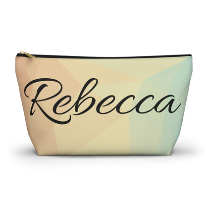 Personalized T - bottom Accessory Pouch, Make You Happy Quote, Name Customization, Pencil Case, Cosmetic Bag, Travel Organizer, Gift Idea - EternalAscension
