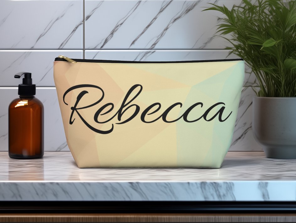 Personalized T - bottom Accessory Pouch, Make You Happy Quote, Name Customization, Pencil Case, Cosmetic Bag, Travel Organizer, Gift Idea - EternalAscension