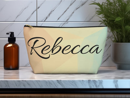 Personalized T - bottom Accessory Pouch, Make You Happy Quote, Name Customization, Pencil Case, Cosmetic Bag, Travel Organizer, Gift Idea - EternalAscension