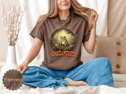 Quiet Mind Soft World Breathe frog forest T-shirt | Mindfulness nature tee - EternalAscension