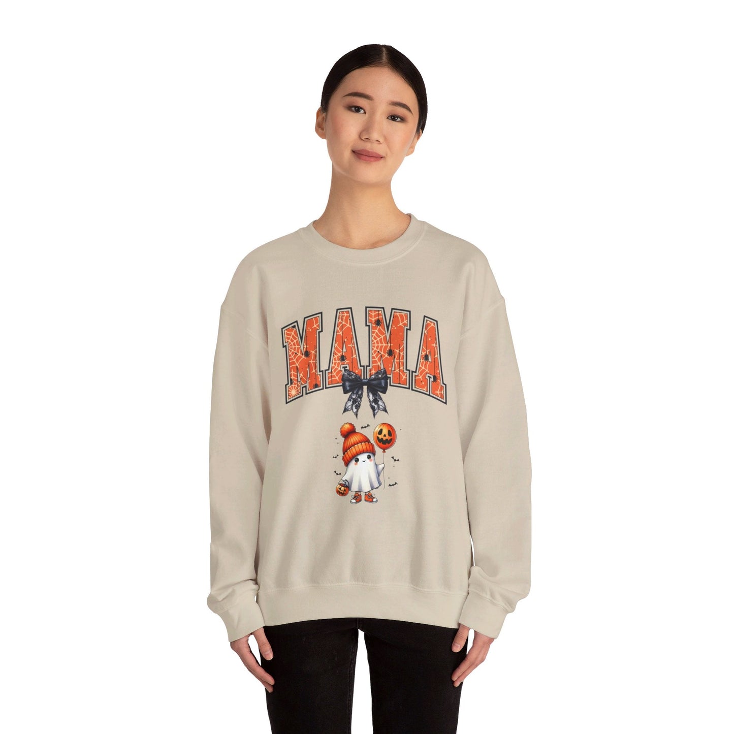 Spooky Mama Ghost Sweater Heavy Blend™ Crewneck Sweatshirt - EternalAscension
