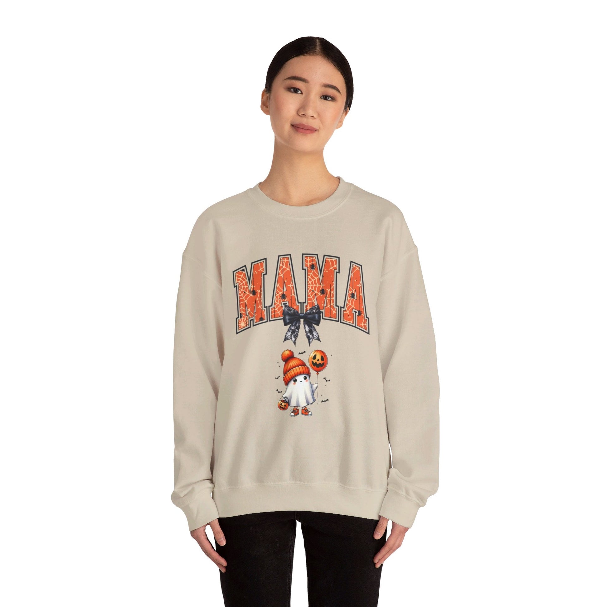 Spooky Mama Ghost Sweater Heavy Blend™ Crewneck Sweatshirt - EternalAscension