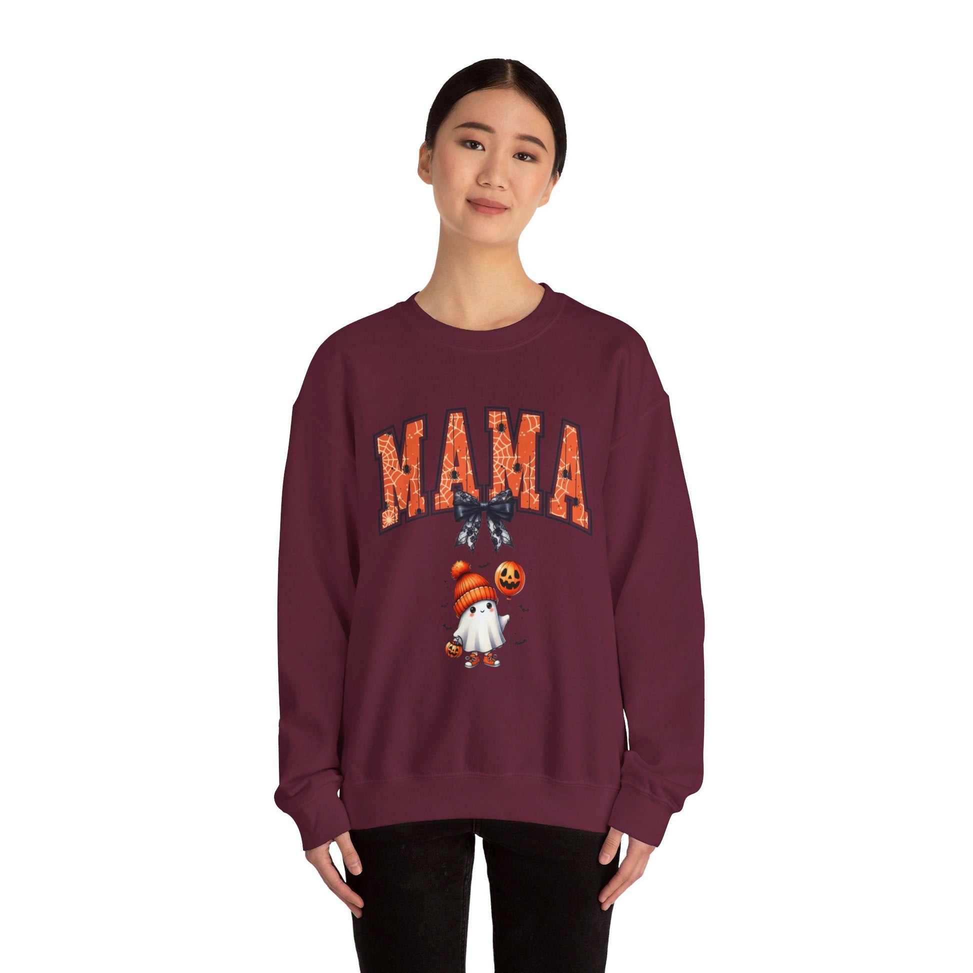 Spooky Mama Ghost Sweater Heavy Blend™ Crewneck Sweatshirt - EternalAscension