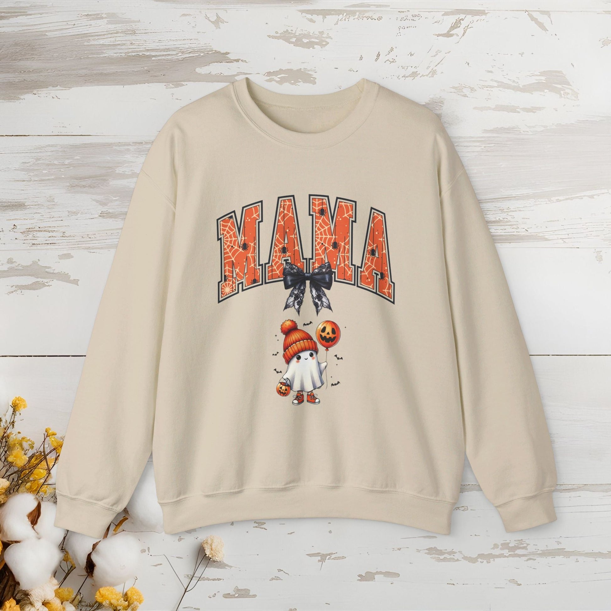 Spooky Mama Ghost Sweater Heavy Blend™ Crewneck Sweatshirt - EternalAscension