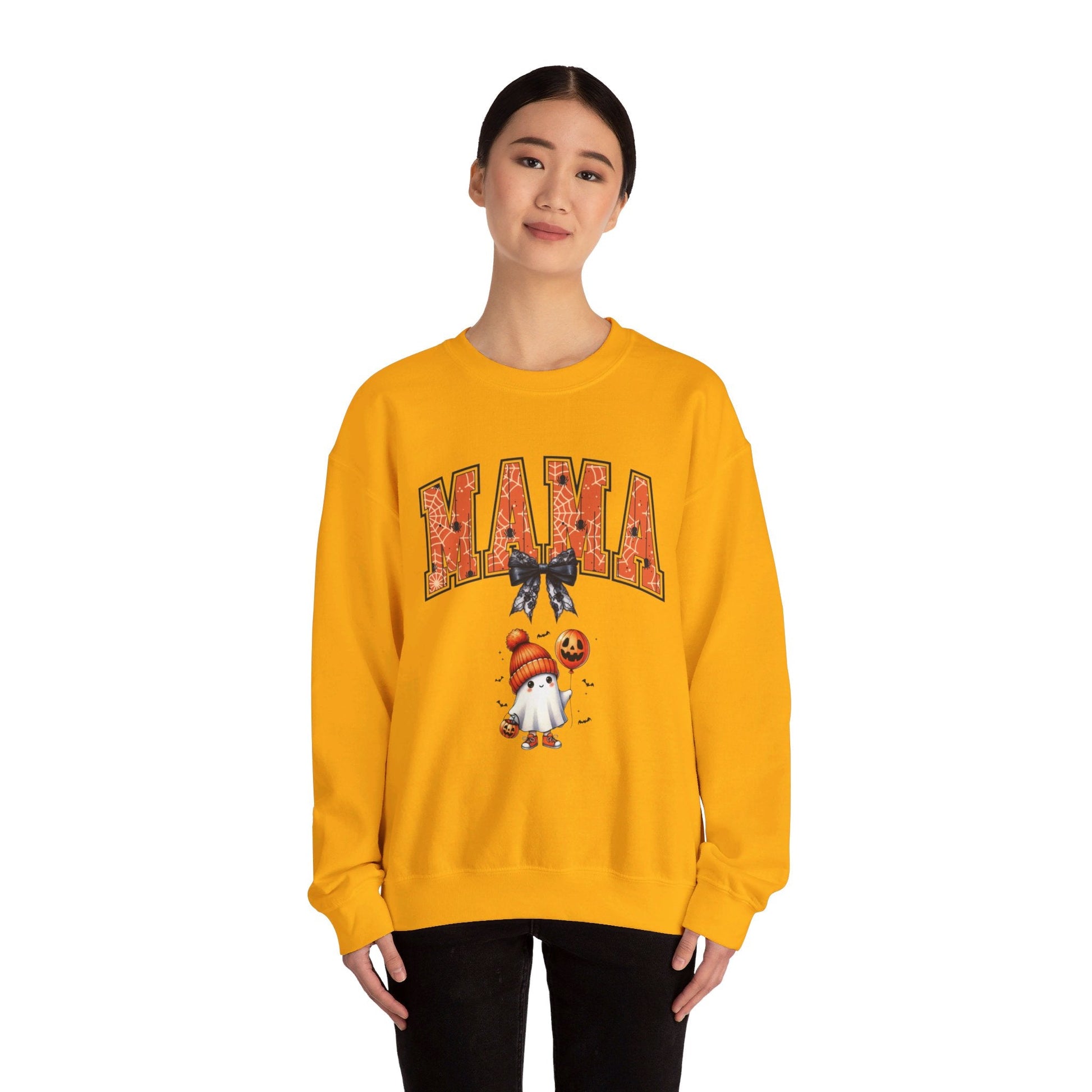 Spooky Mama Ghost Sweater Heavy Blend™ Crewneck Sweatshirt - EternalAscension
