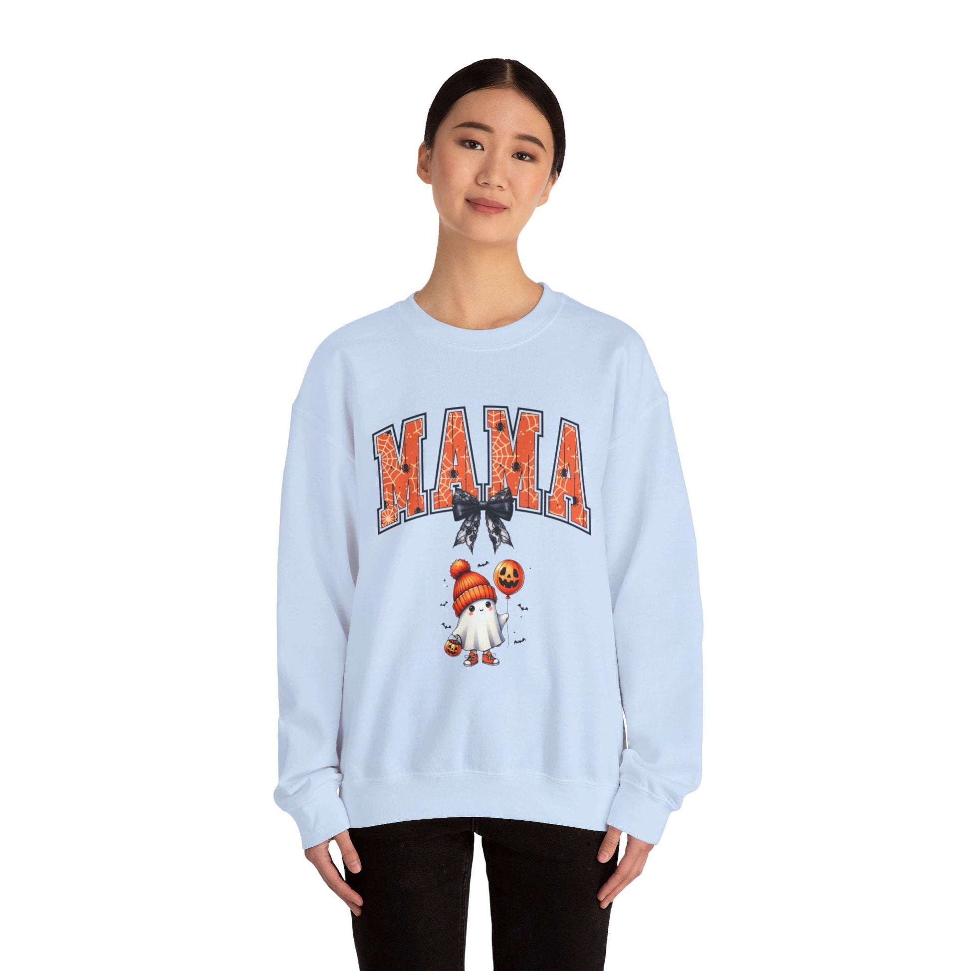 Spooky Mama Ghost Sweater Heavy Blend™ Crewneck Sweatshirt - EternalAscension