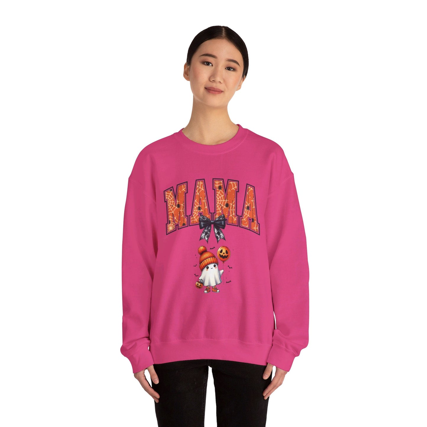 Spooky Mama Ghost Sweater Heavy Blend™ Crewneck Sweatshirt - EternalAscension