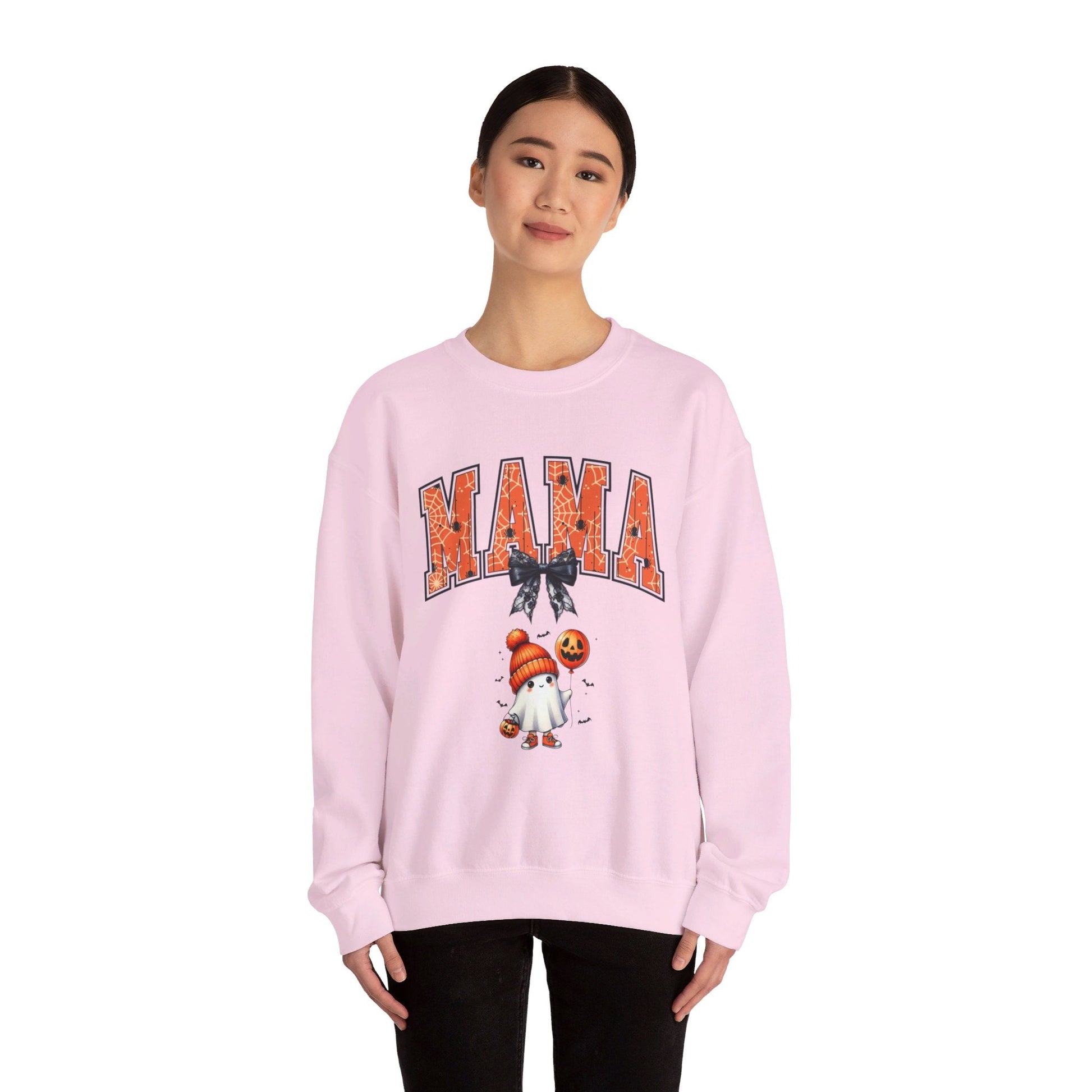 Spooky Mama Ghost Sweater Heavy Blend™ Crewneck Sweatshirt - EternalAscension