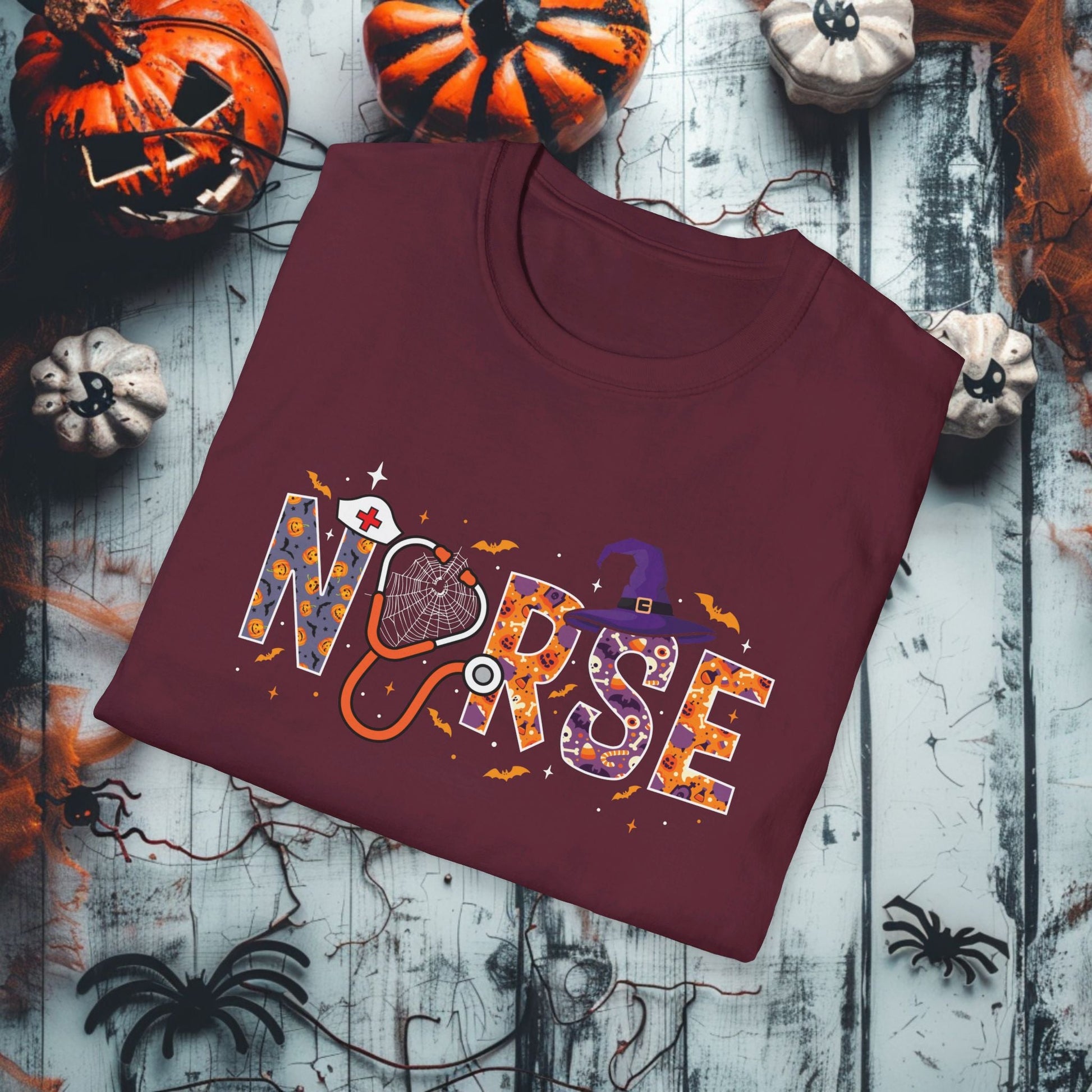 Spooky Nurse Crew Tee Unisex Softstyle T - Shirt - EternalAscension