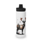 Stainless Steel Water Bottle, Sports Lid - Majestic Stag Forest Landscape Design - EternalAscension