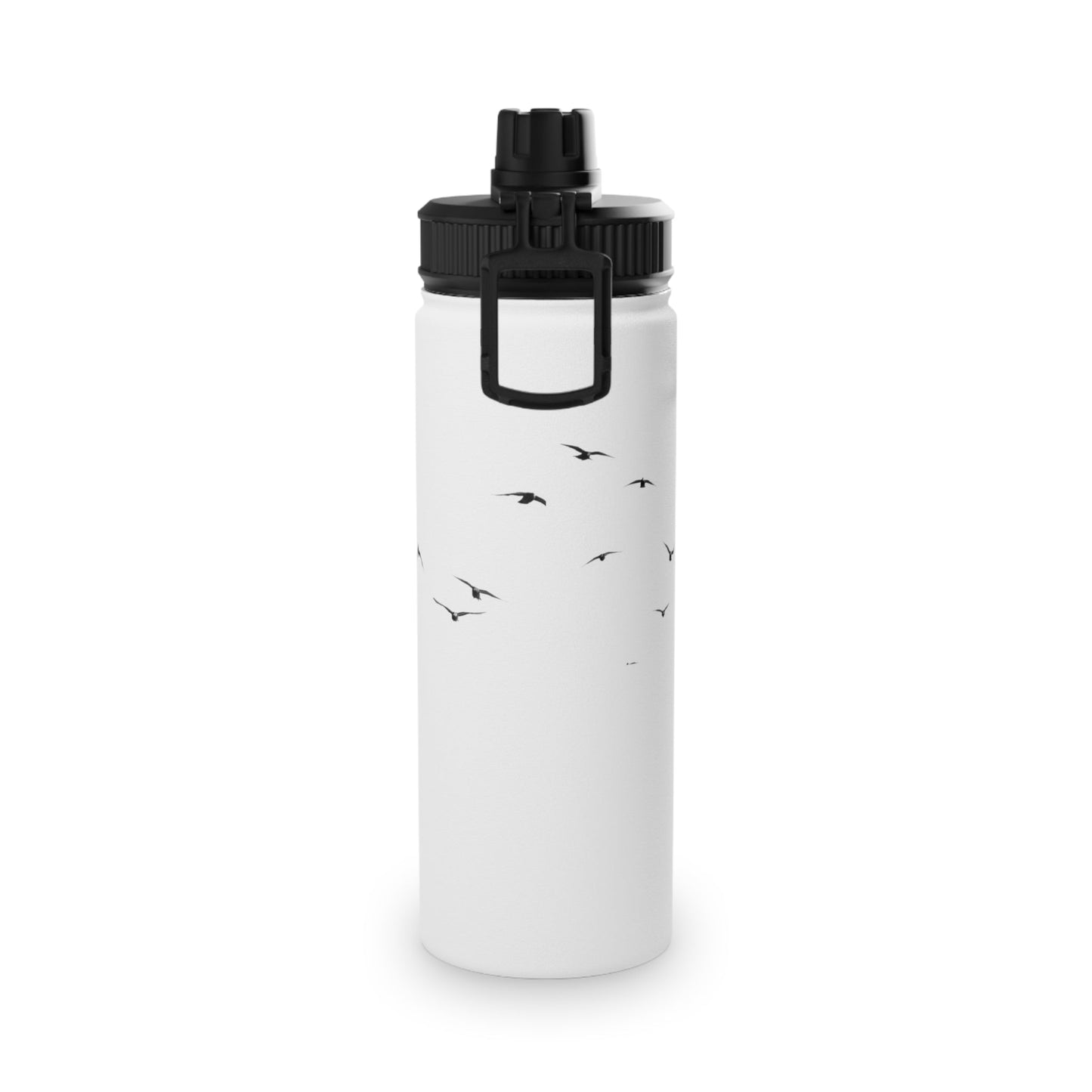 Stainless Steel Water Bottle, Sports Lid - Majestic Stag Forest Landscape Design - EternalAscension